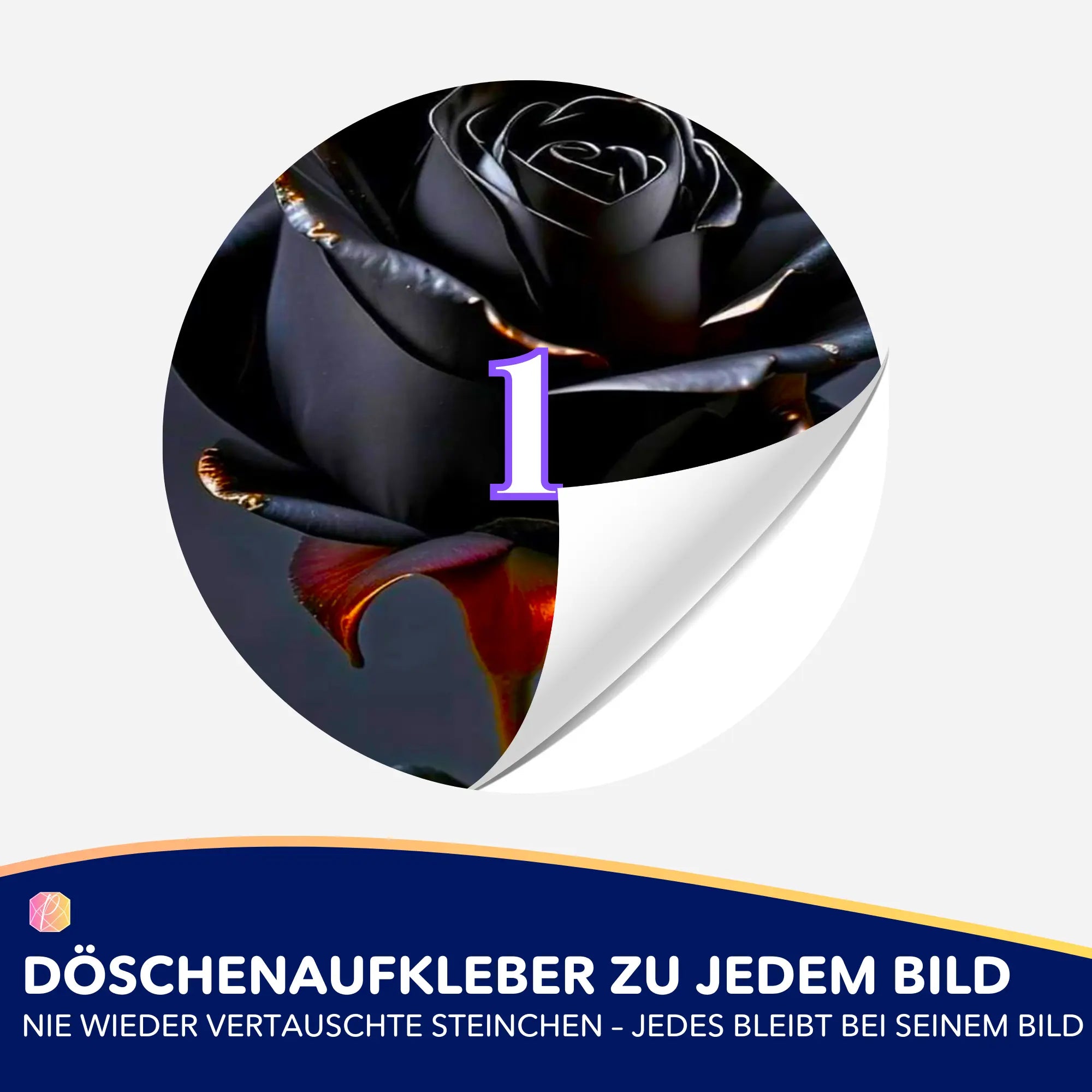 Döschenaufkleber - Black Rose