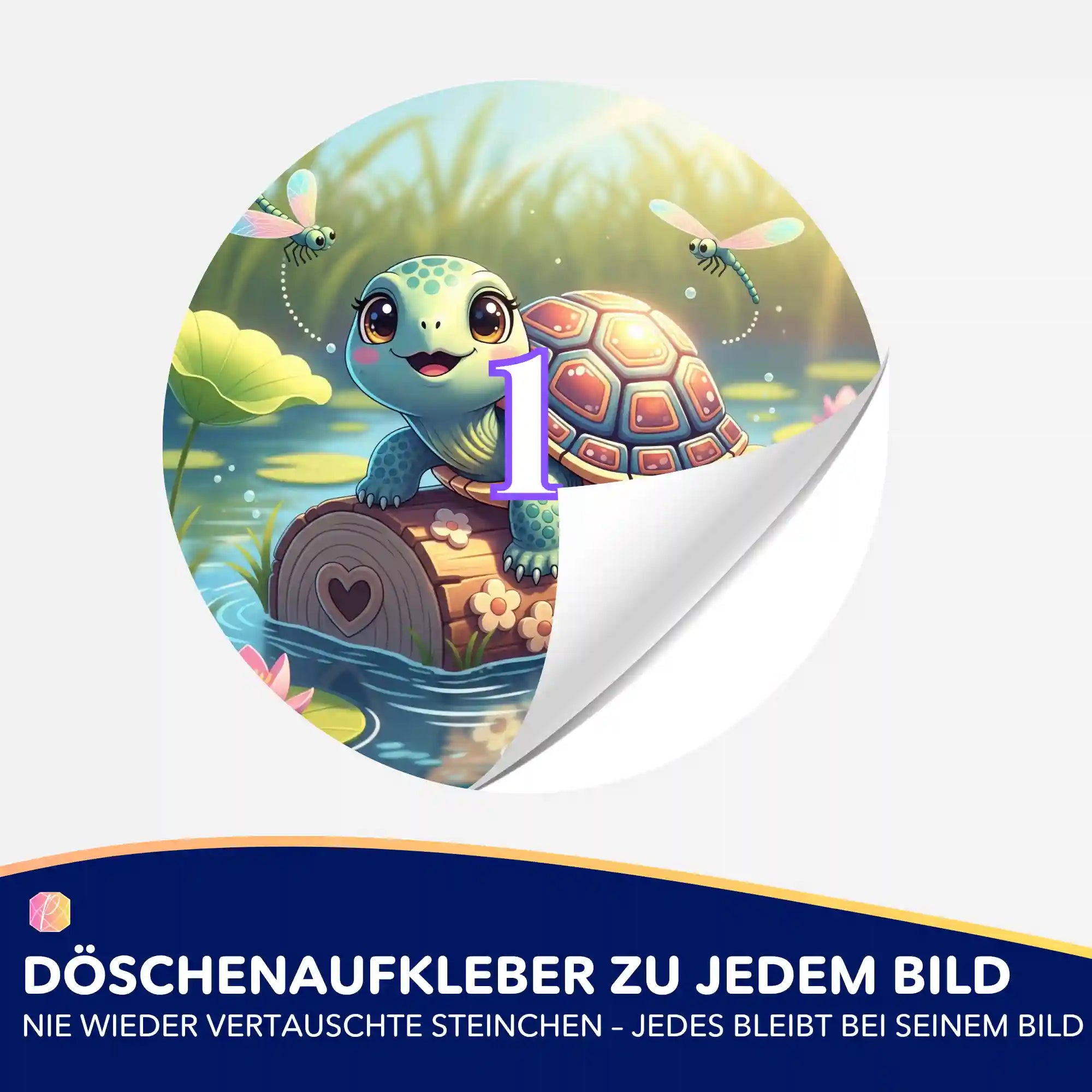Döschenaufkleber - Schildkrötenmädchen Karla