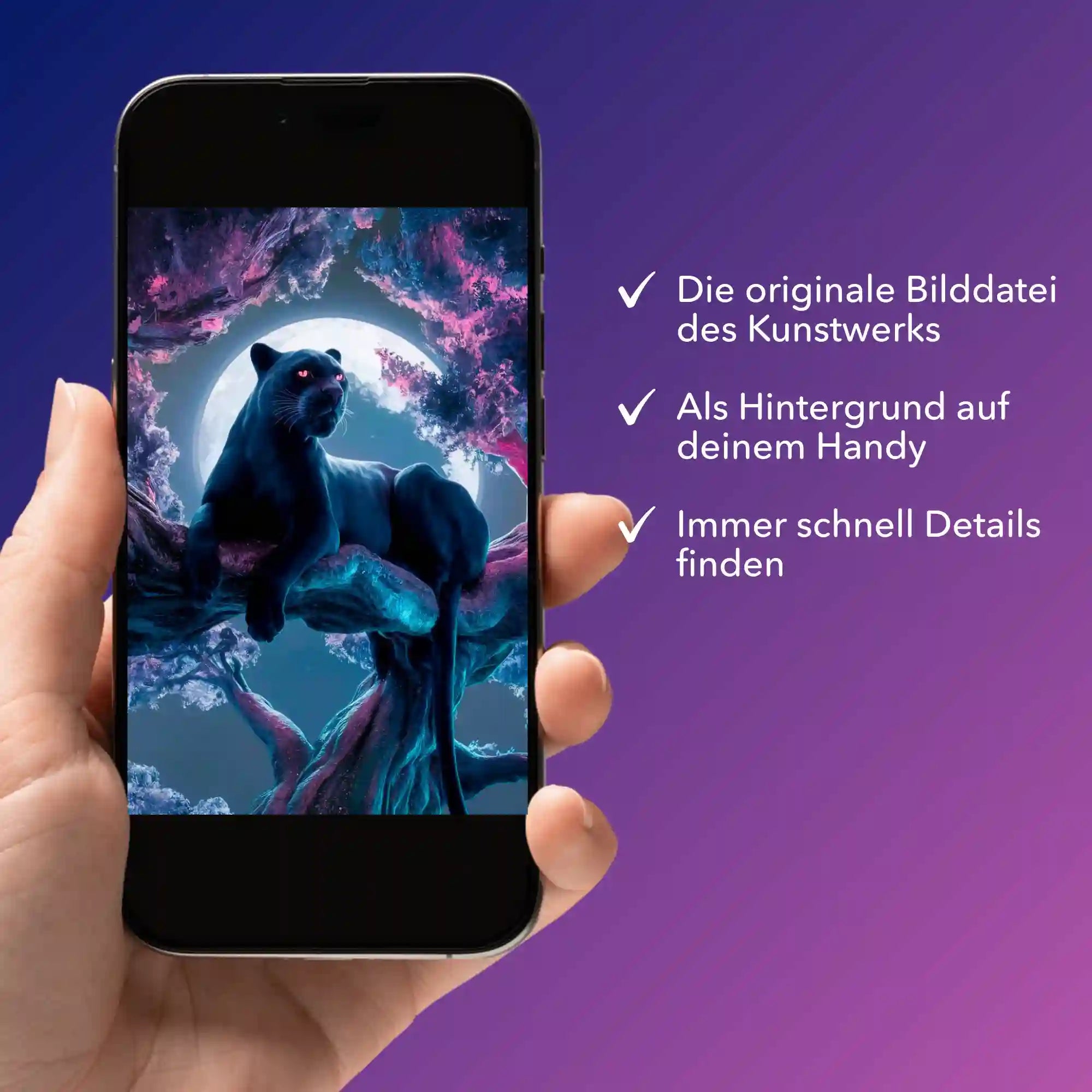 Digitale Bildmappe - Black Panther Kirschblütentraum