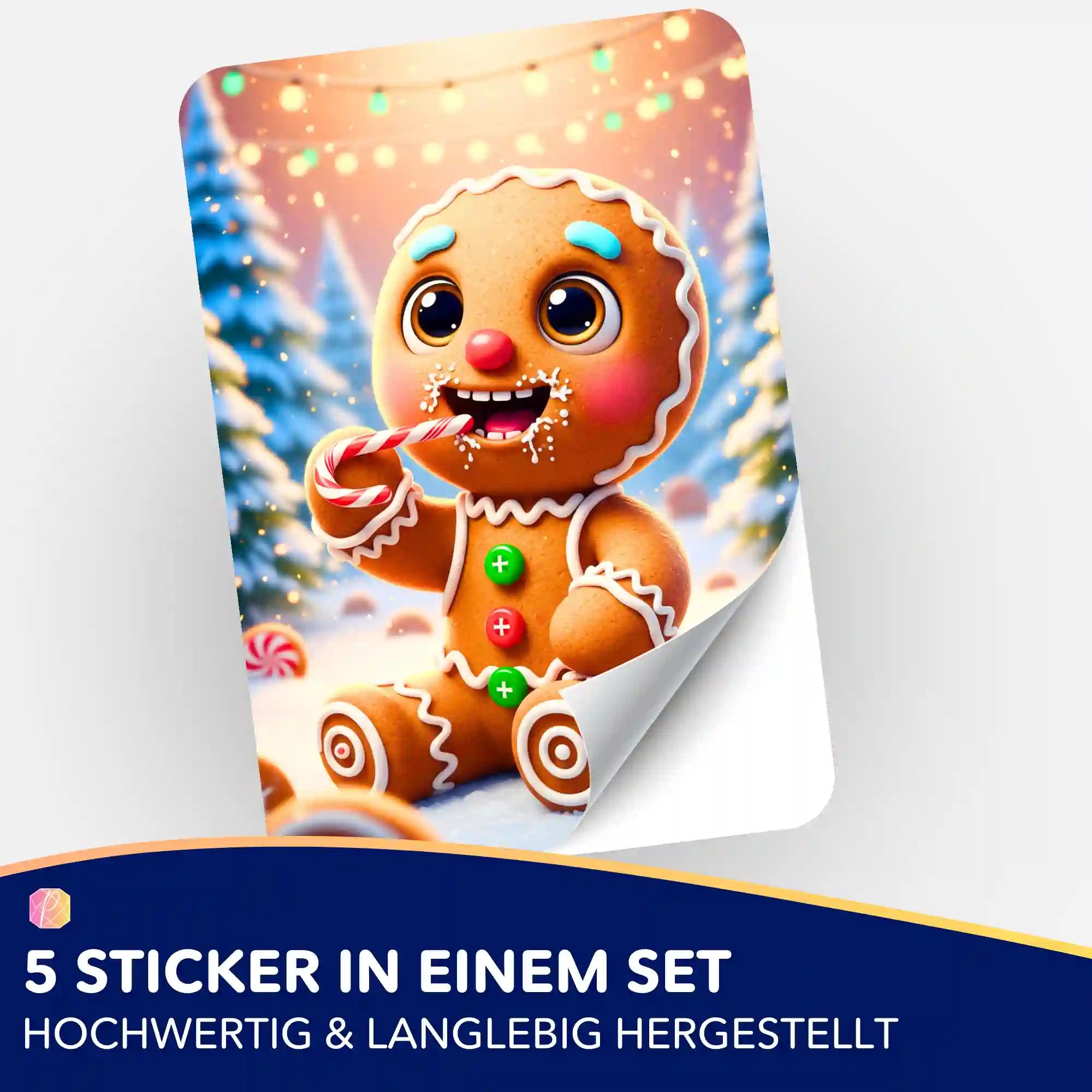 Aufkleber 5er-Set - Lebkuchenmann "Limited Edition"
