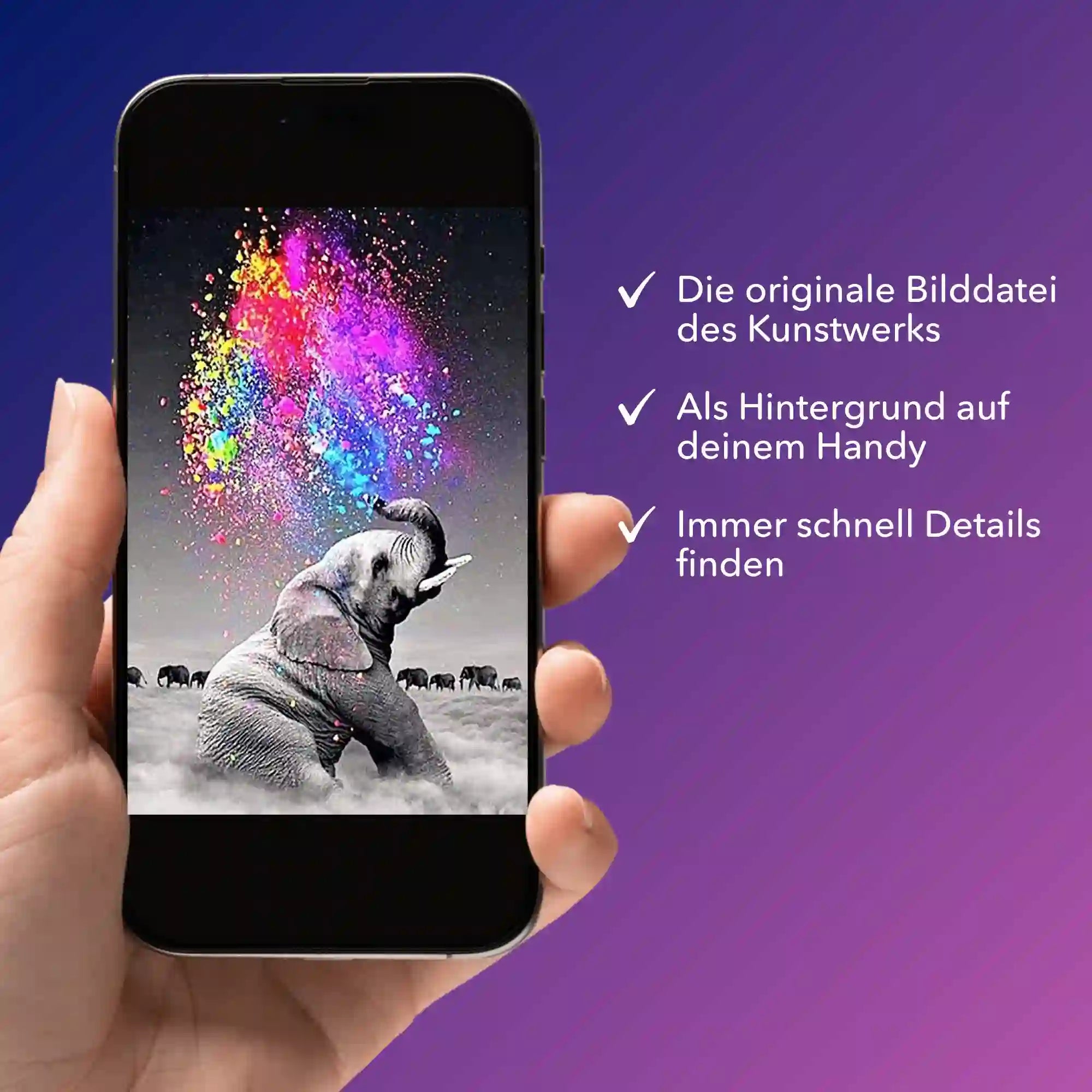 Digitale Bildmappe - Elefant "Farbenspiel"