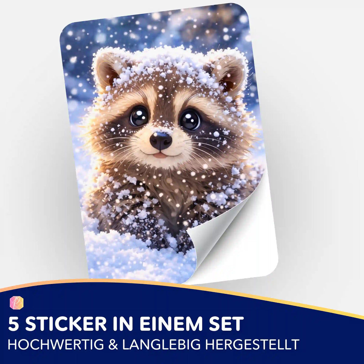 Nivali Waschbär Sticker für Diamond Painting und Malen nach Zahlen Organisation, 5er Set für DIY-Fans