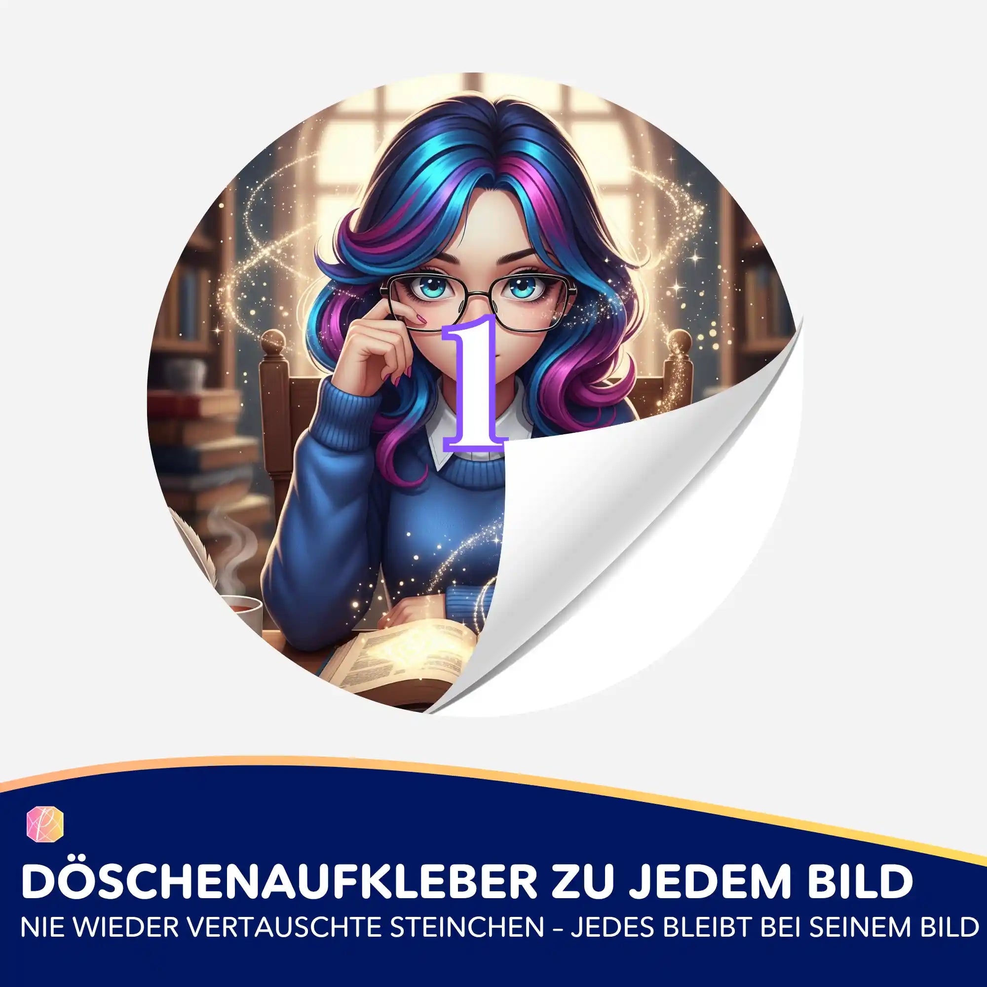 Döschenaufkleber - Library Girl