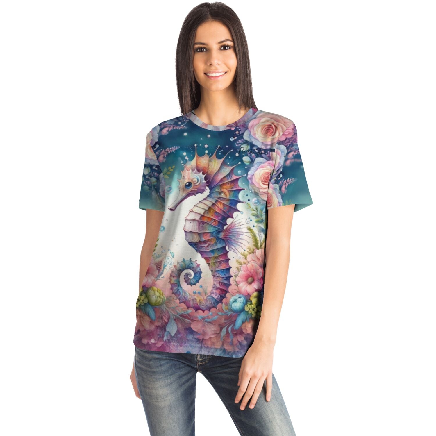 Dreamer T-Shirt - Seepferdchen Blütentraum