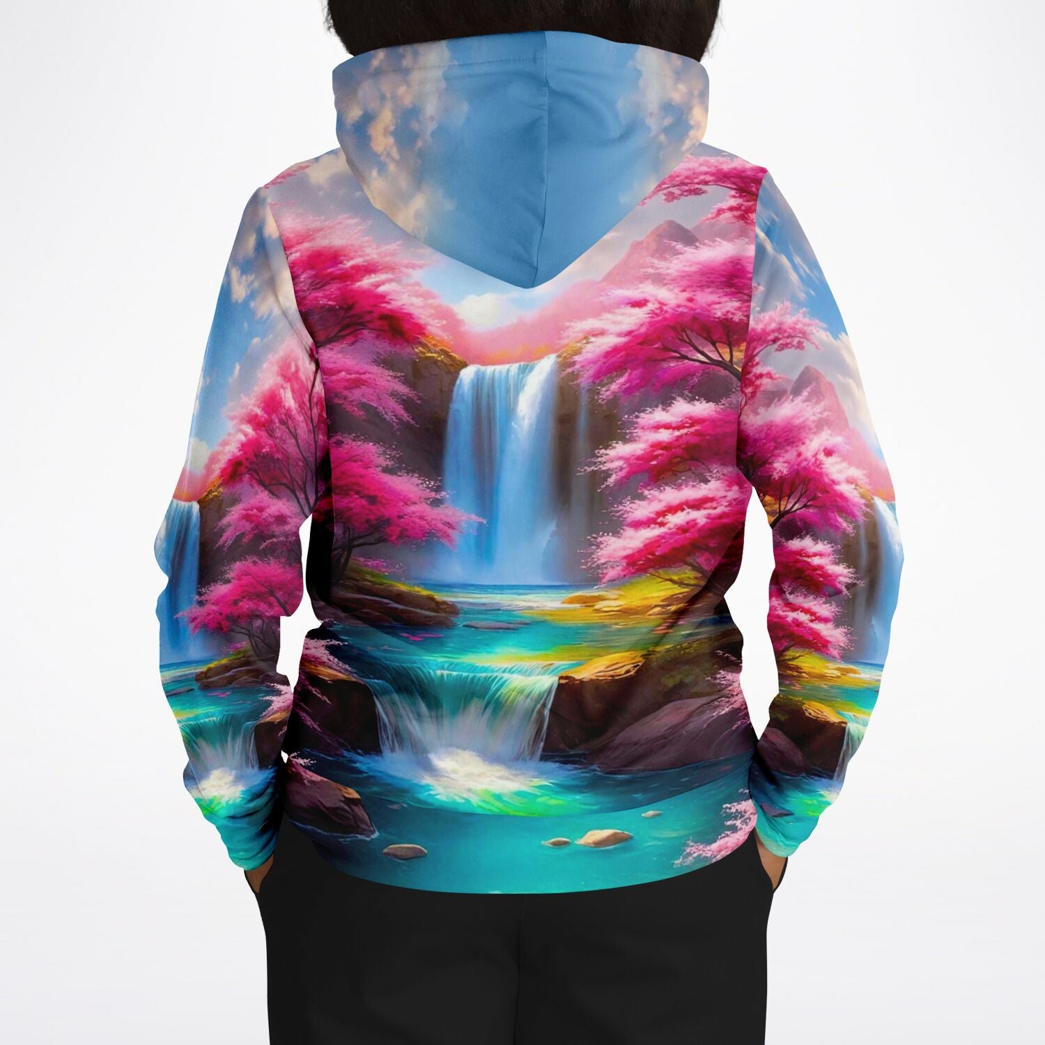 Dreamer Hoodie - Kirschblüten am Wasserfall