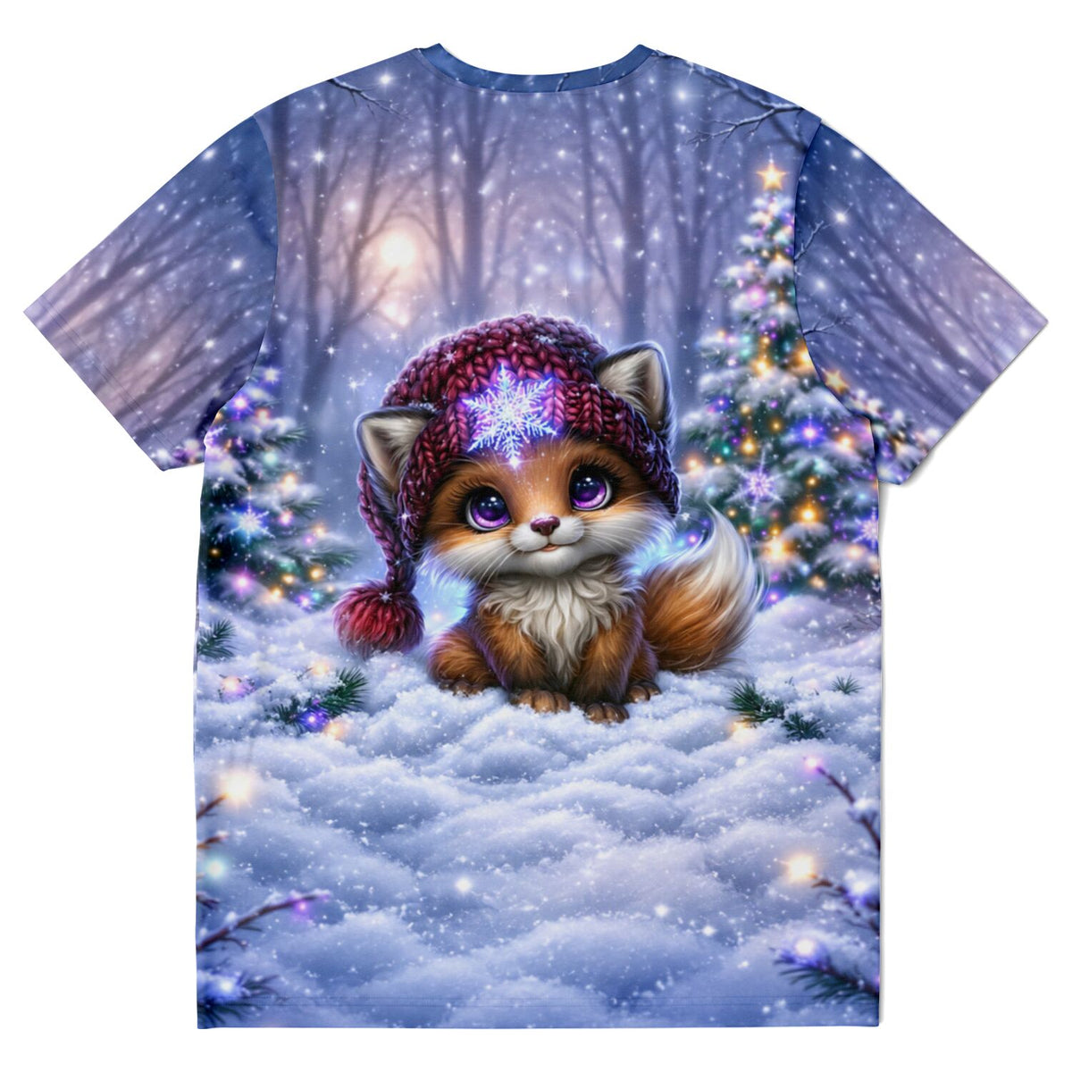 T-Shirt mit süßem Fuchs im Winterwald, ideal für Fans von Diamond Painting und Malen nach Zahlen Motiven