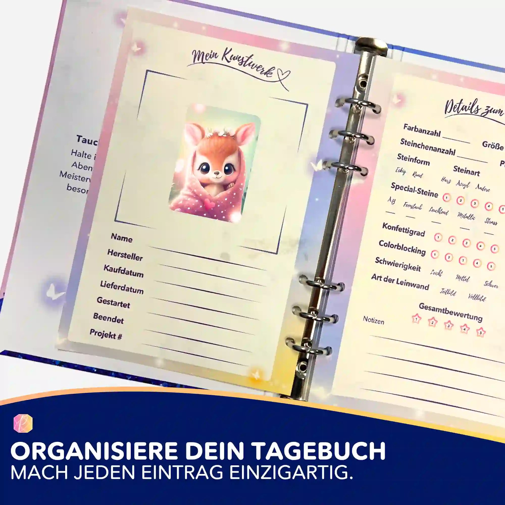 Aufkleber 5er-Set - Süsses Rehkitz