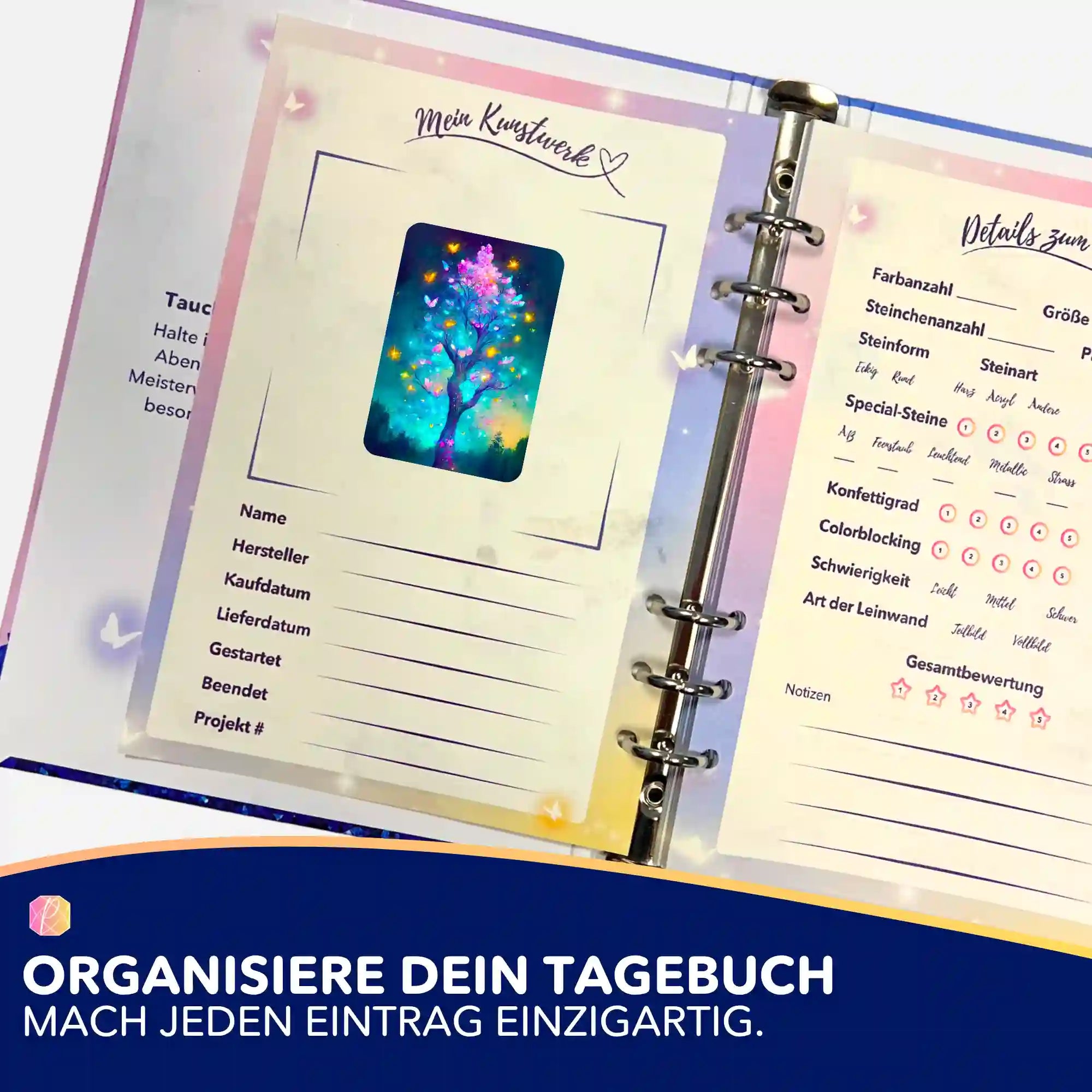 Aufkleber 5er-Set - Schmetterlingsbaum