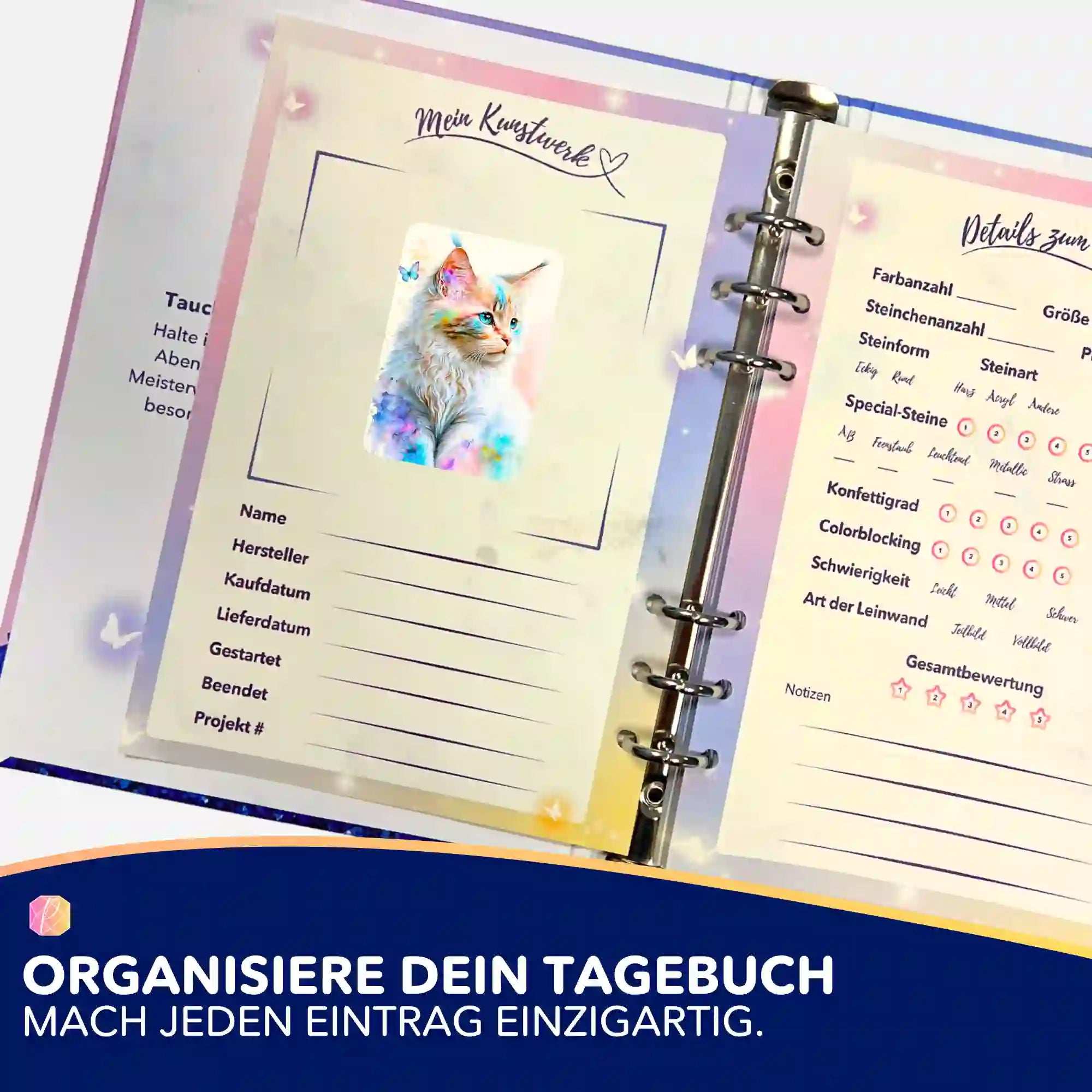 Aufkleber 5er-Set - Zartes Kätzchen