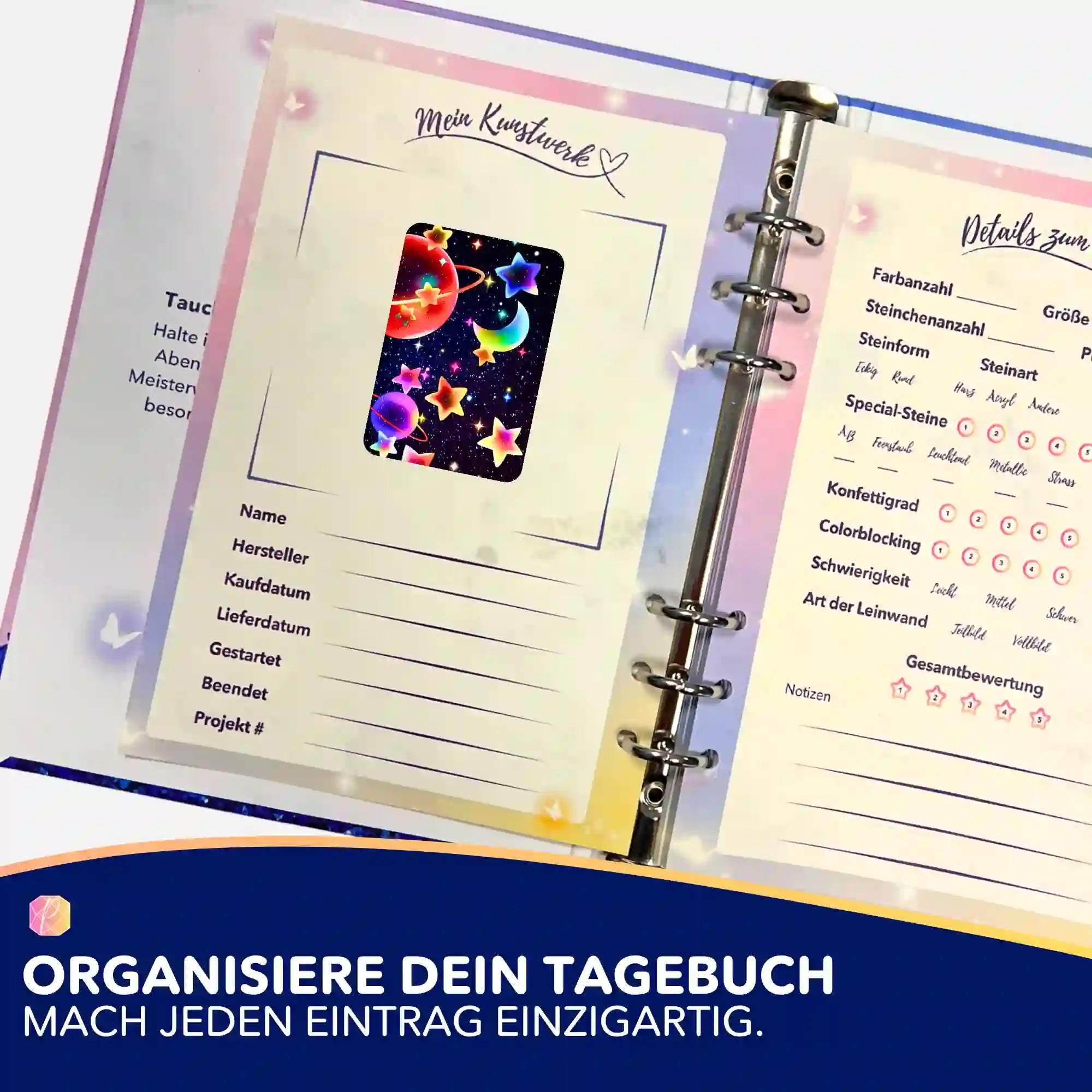 Aufkleber 5er-Set - Buntes Universum