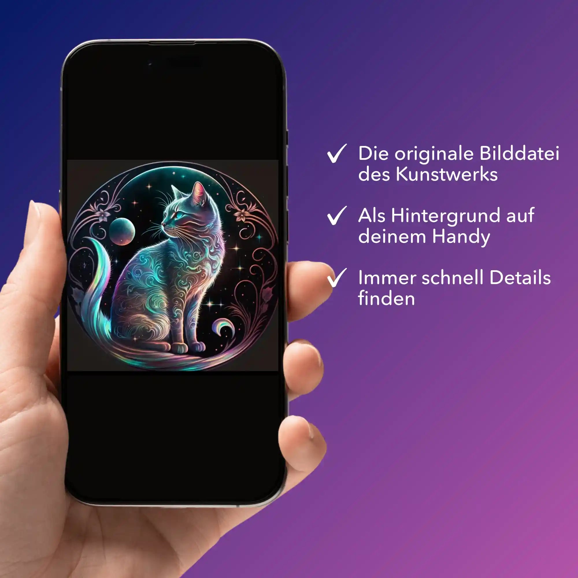 Digitale Bildmappe - Cat on the Moon