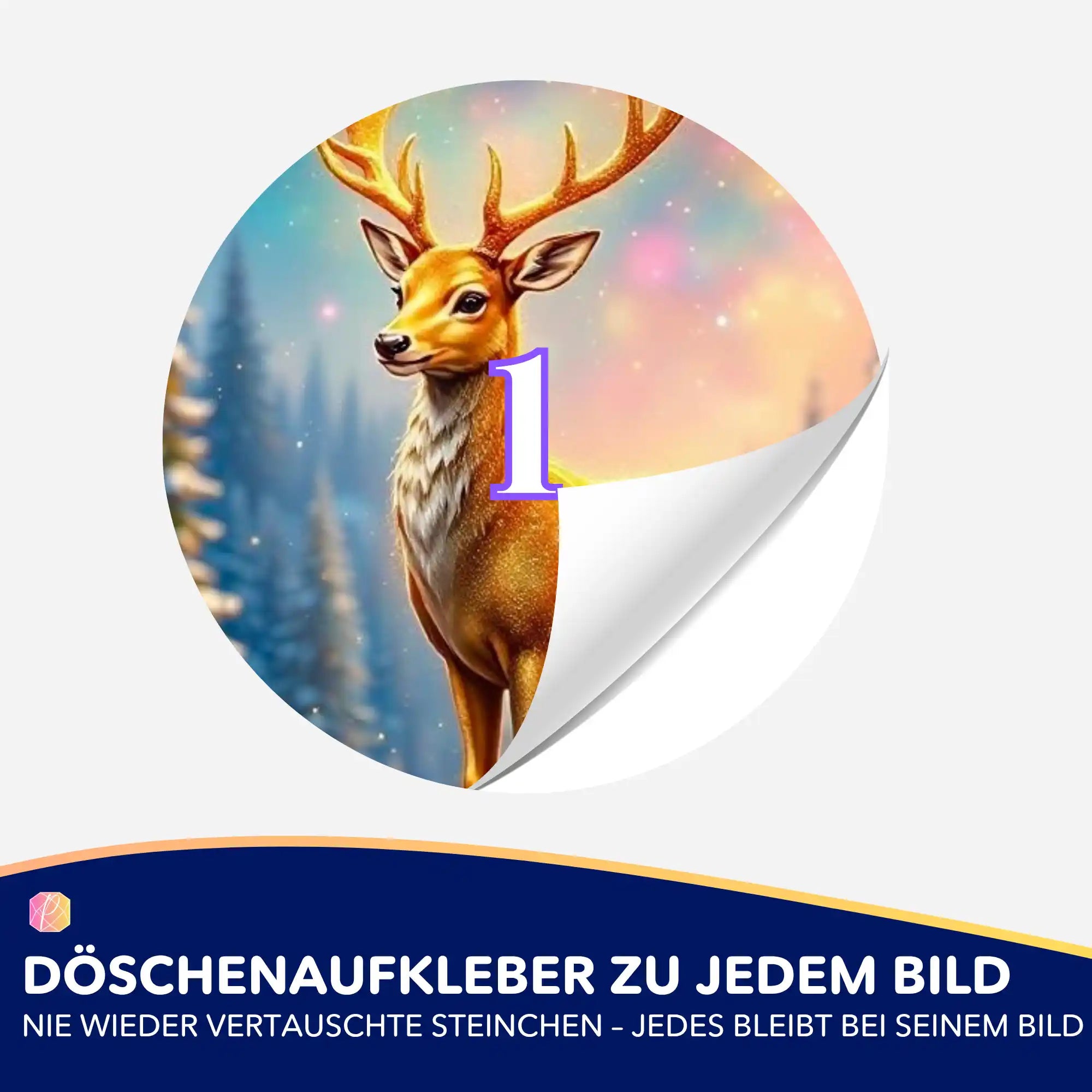 Döschenaufkleber - Golden Hirsch