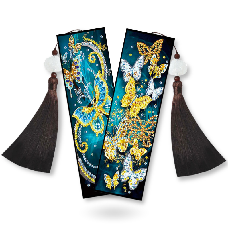 Diamond Painting Lesezeichen "Fox & Butterfly" 2er Set