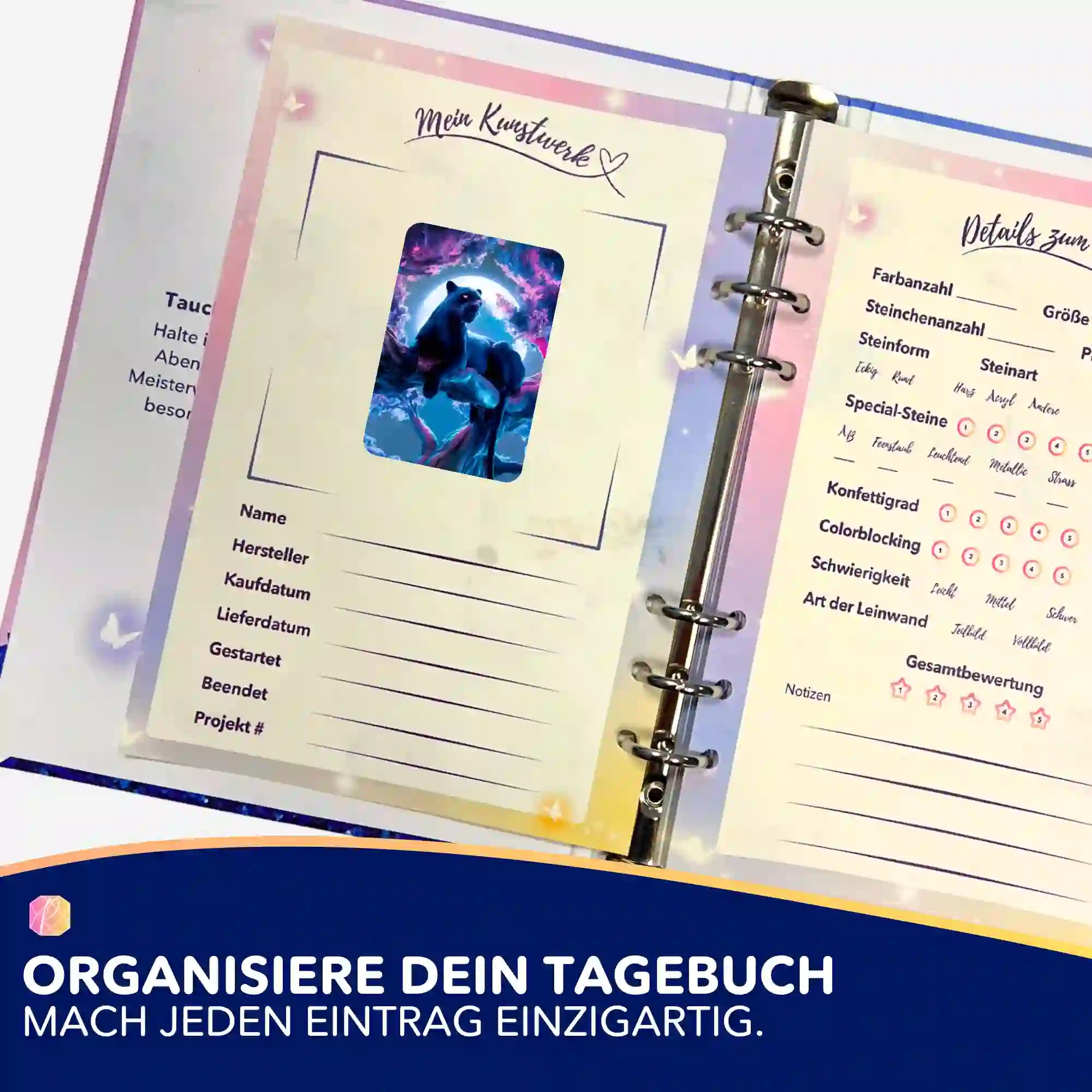 Aufkleber 5er-Set - Black Panther Kirschblütentraum