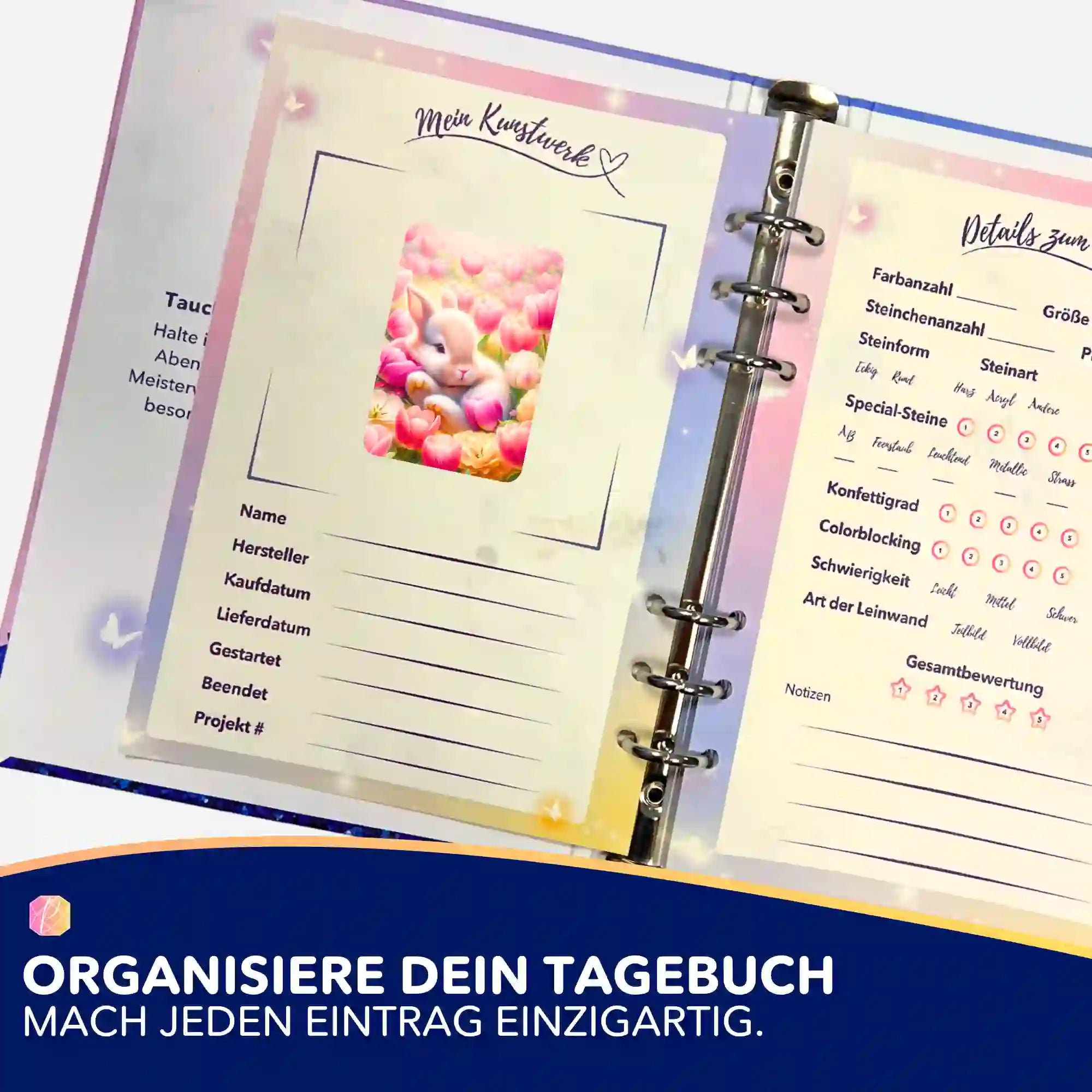 Aufkleber 5er-Set - Verträumtes Osterhäschen