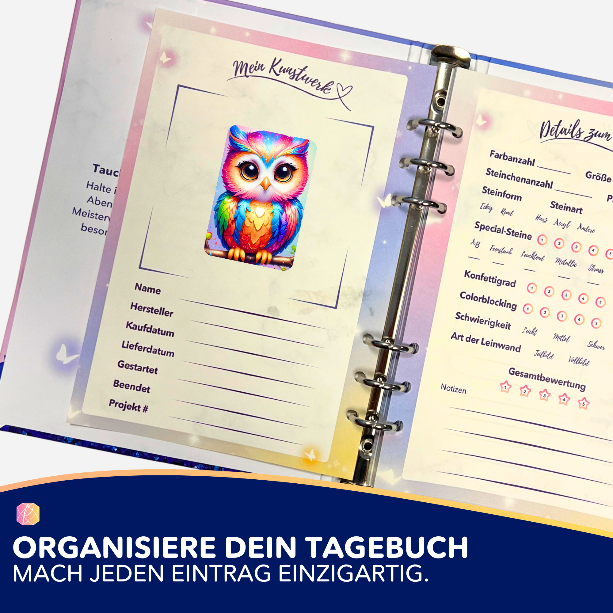 Aufkleber 5er-Set - Fairydust Special - Eule Fridolin