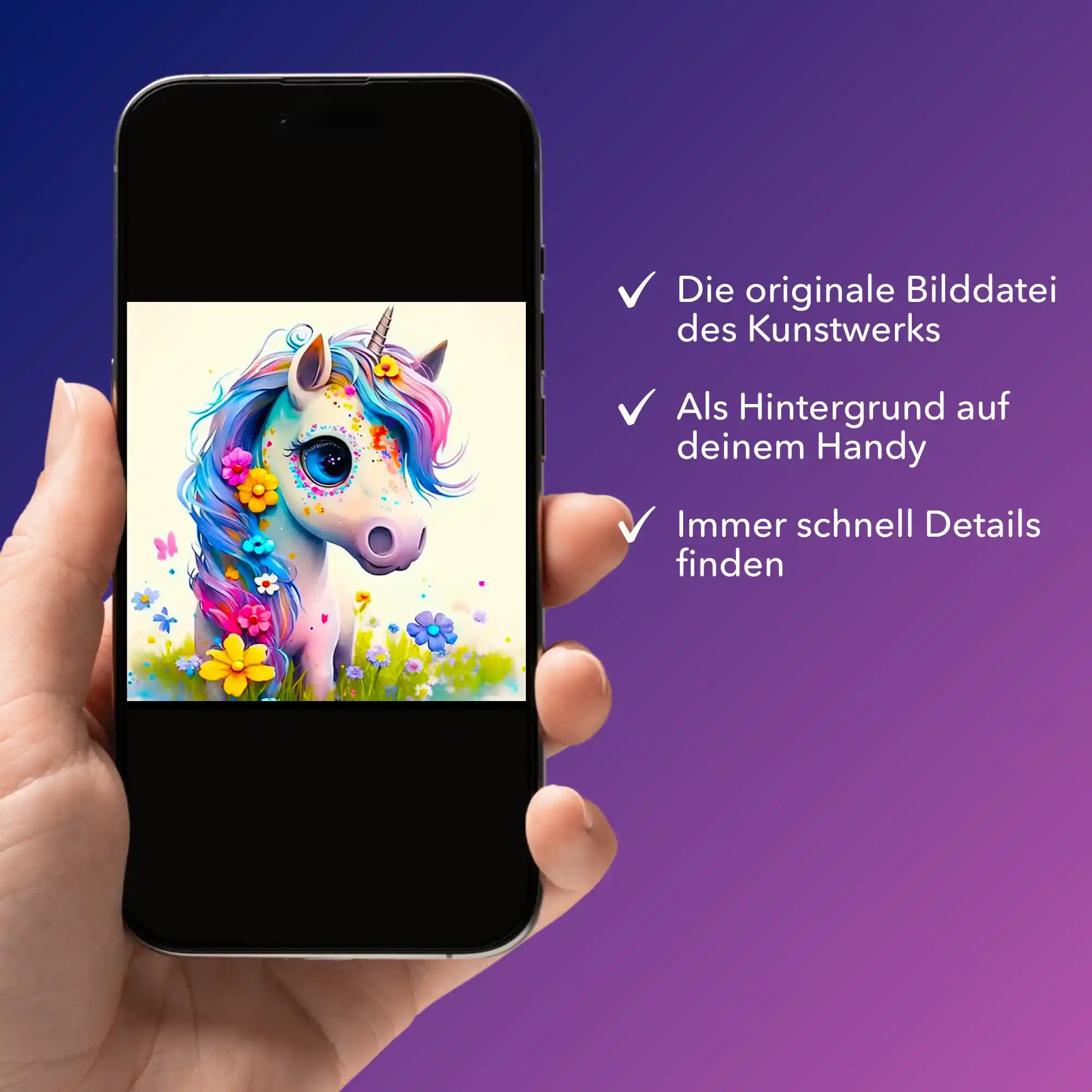 Digitale Bildmappe - Süßes Einhorn