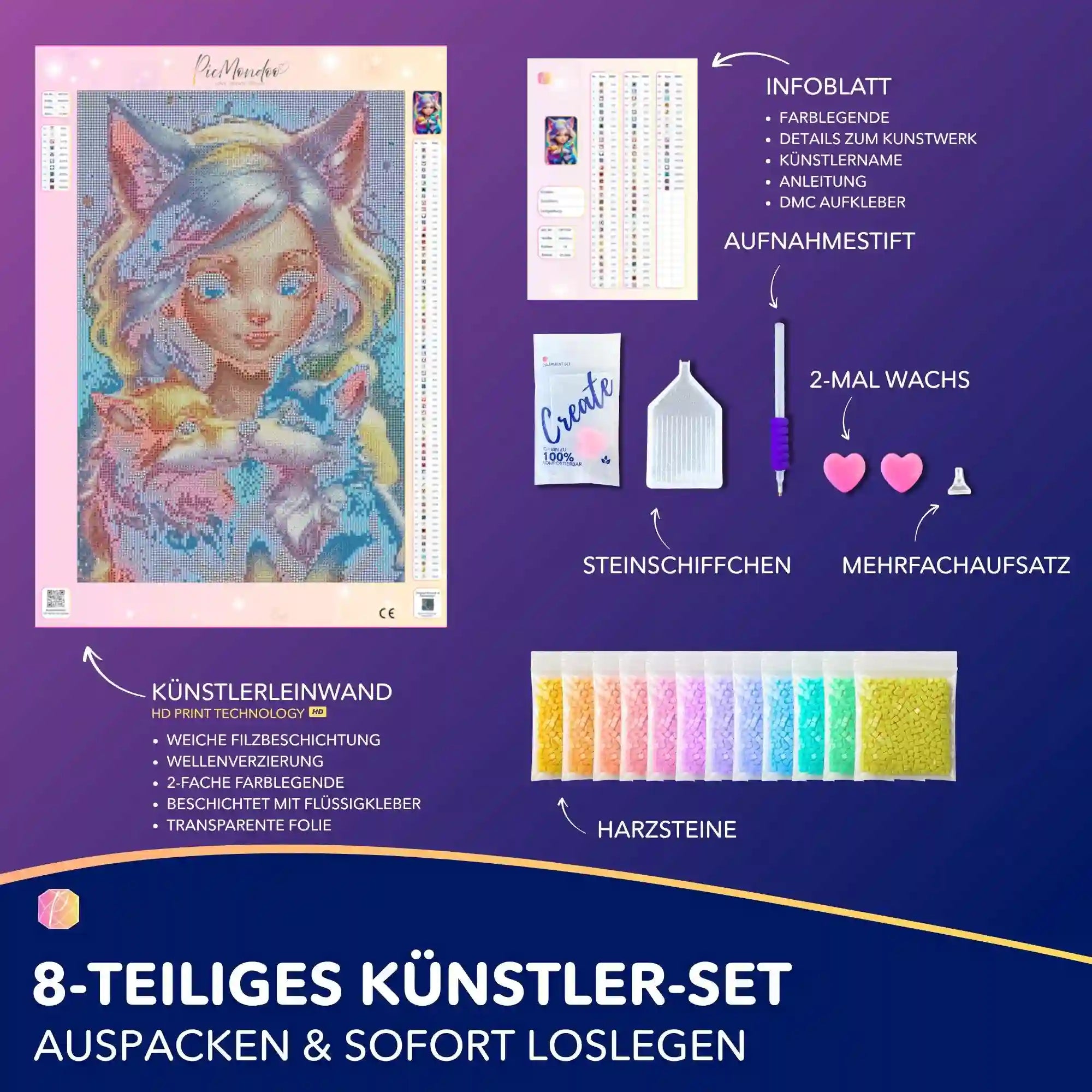 Diamond Painting - Moni Live Verkauf - Wolfsmädchen Finja