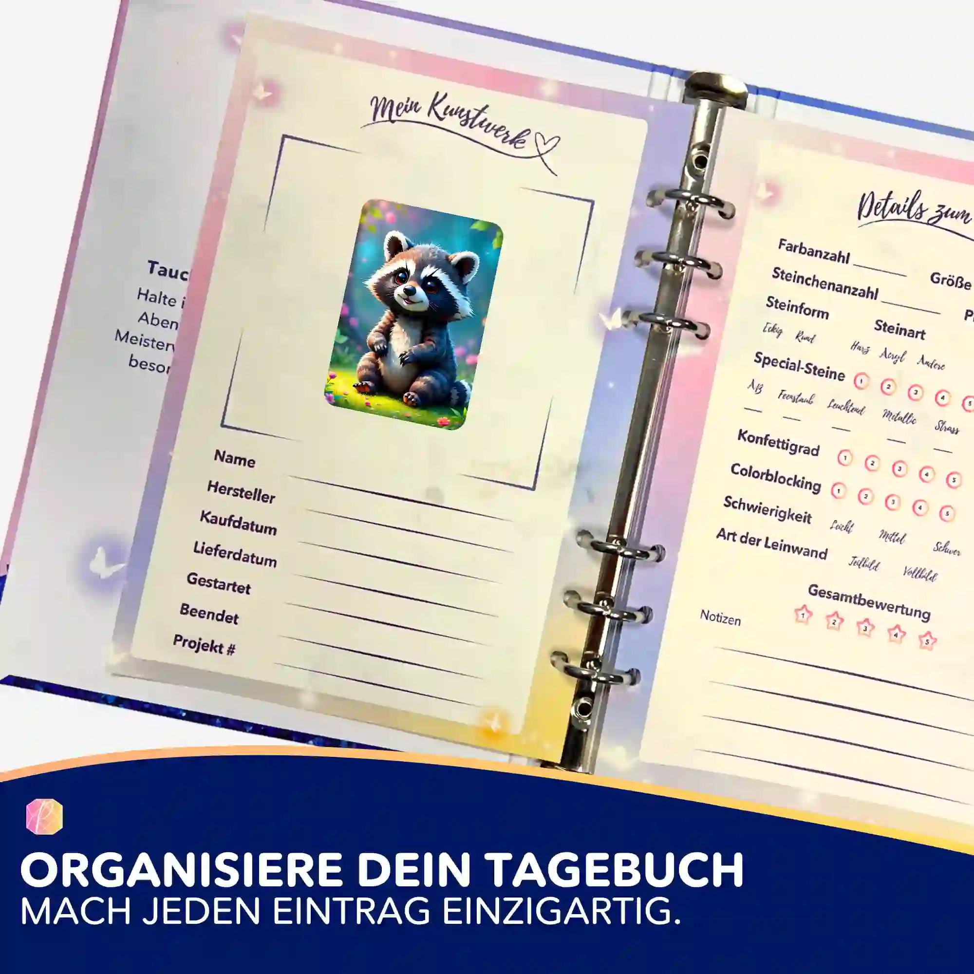 Aufkleber 5er-Set - Waschbär Brownie