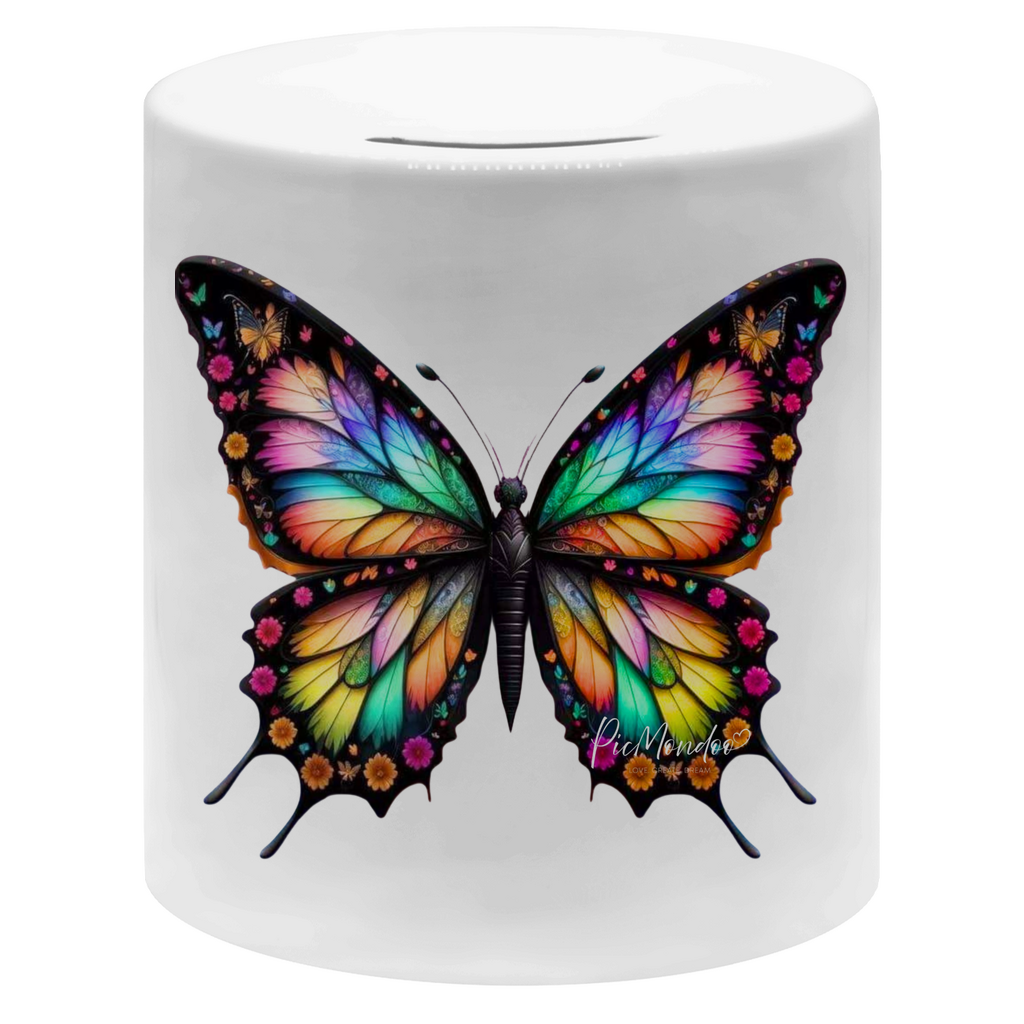 Money box Schmetterlingsfarben