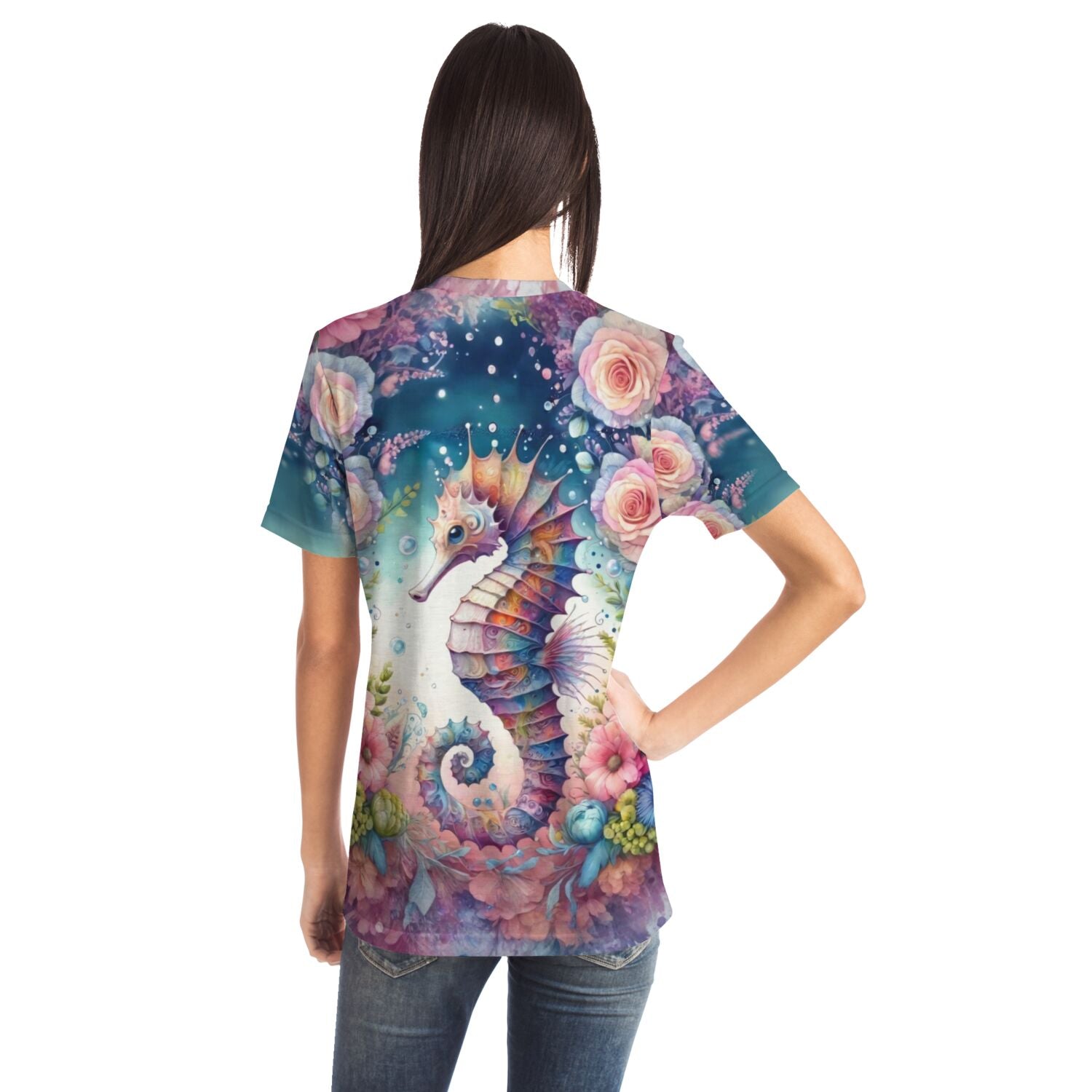 Dreamer T-Shirt - Seepferdchen Blütentraum