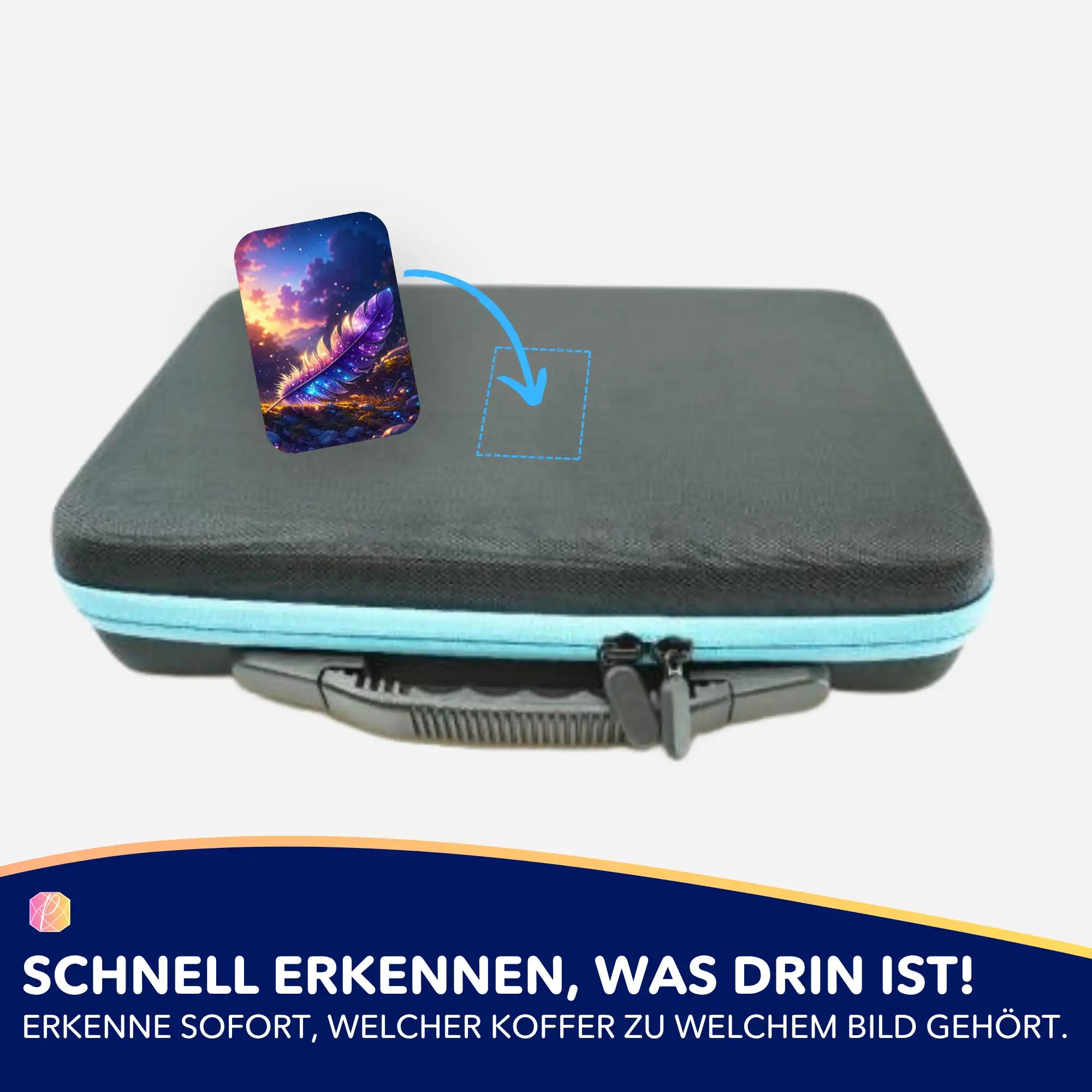 Aufkleber 5er-Set - Feder im Sternenlicht