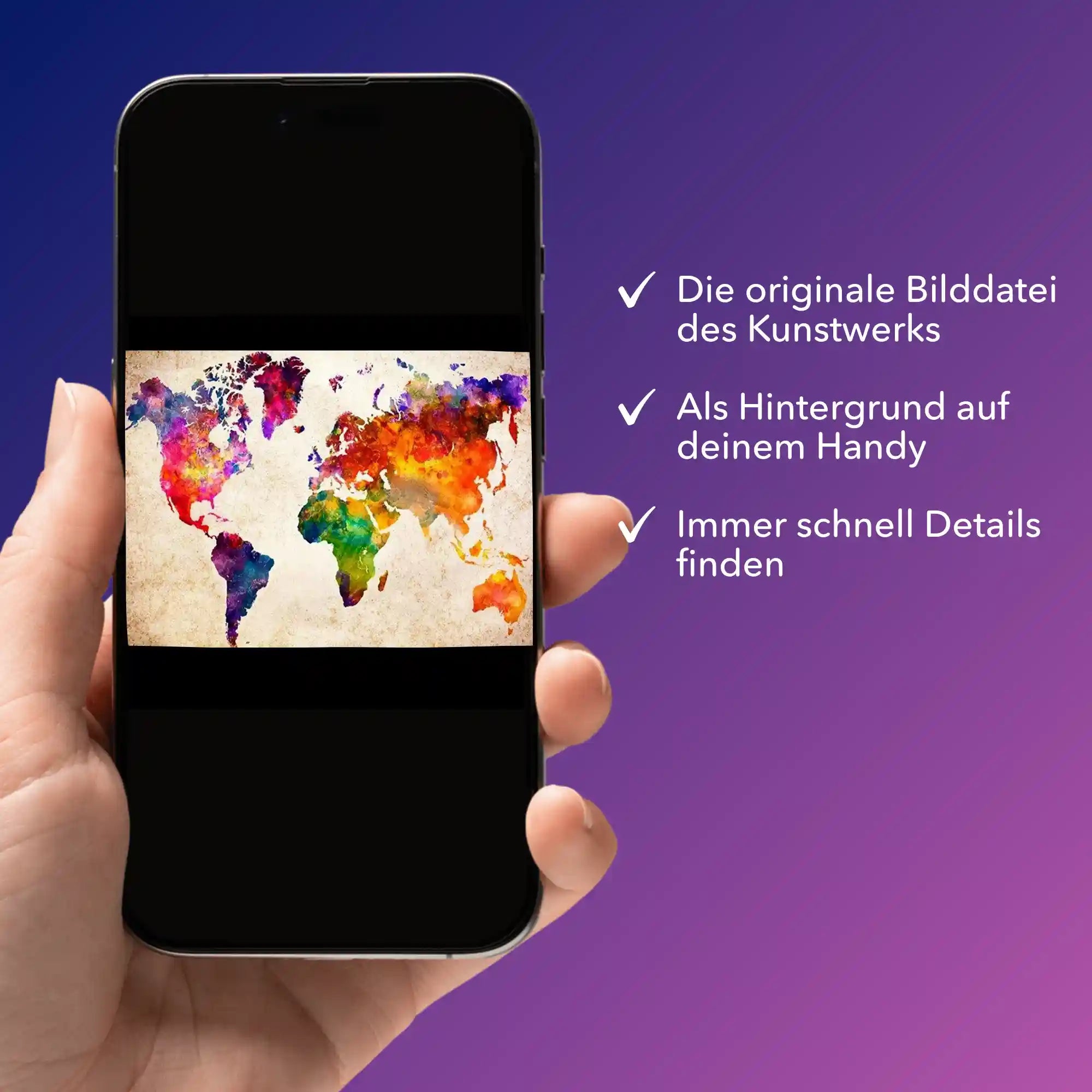 Digitale Bildmappe - Bunte Weltkarte