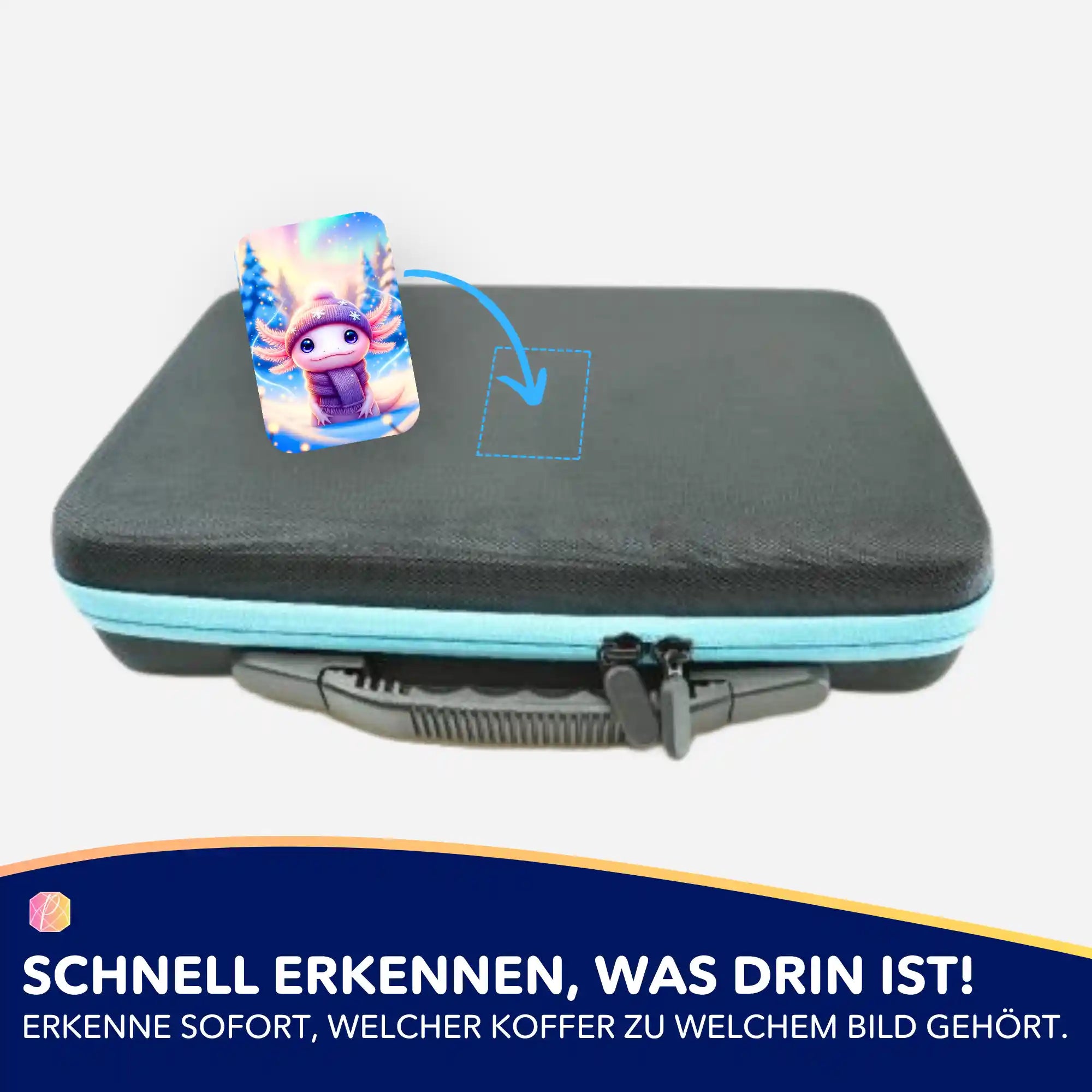 Aufkleber 5er-Set - Axolotl im Urlaub