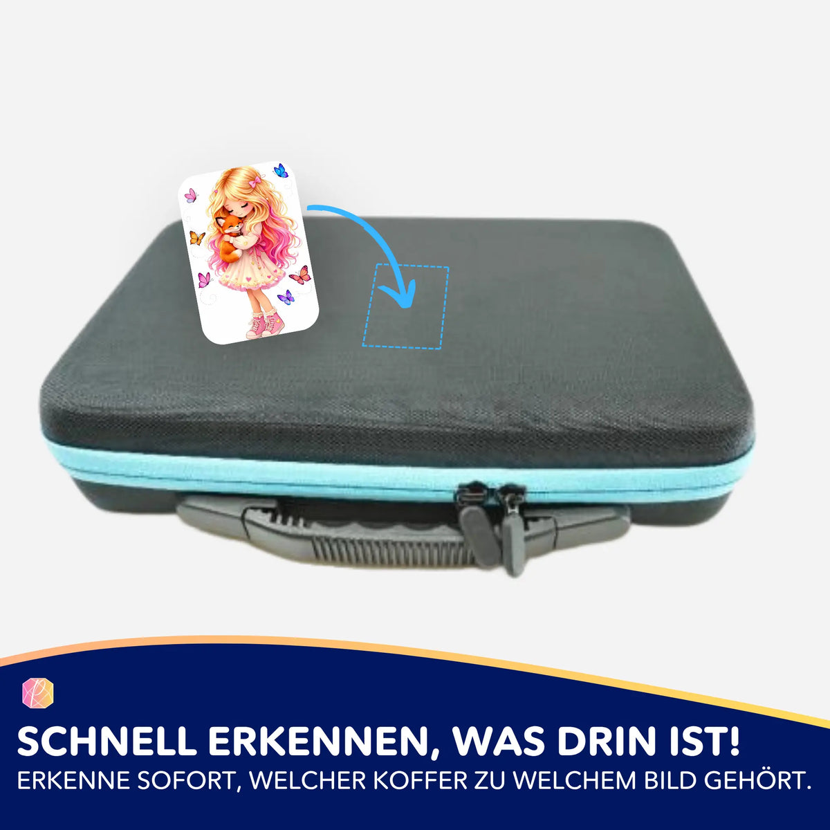 Picmondoo Diamond Painting Aufkleber zur Beschriftung von Zubehör-Koffern mit Motiv Geborgenheit