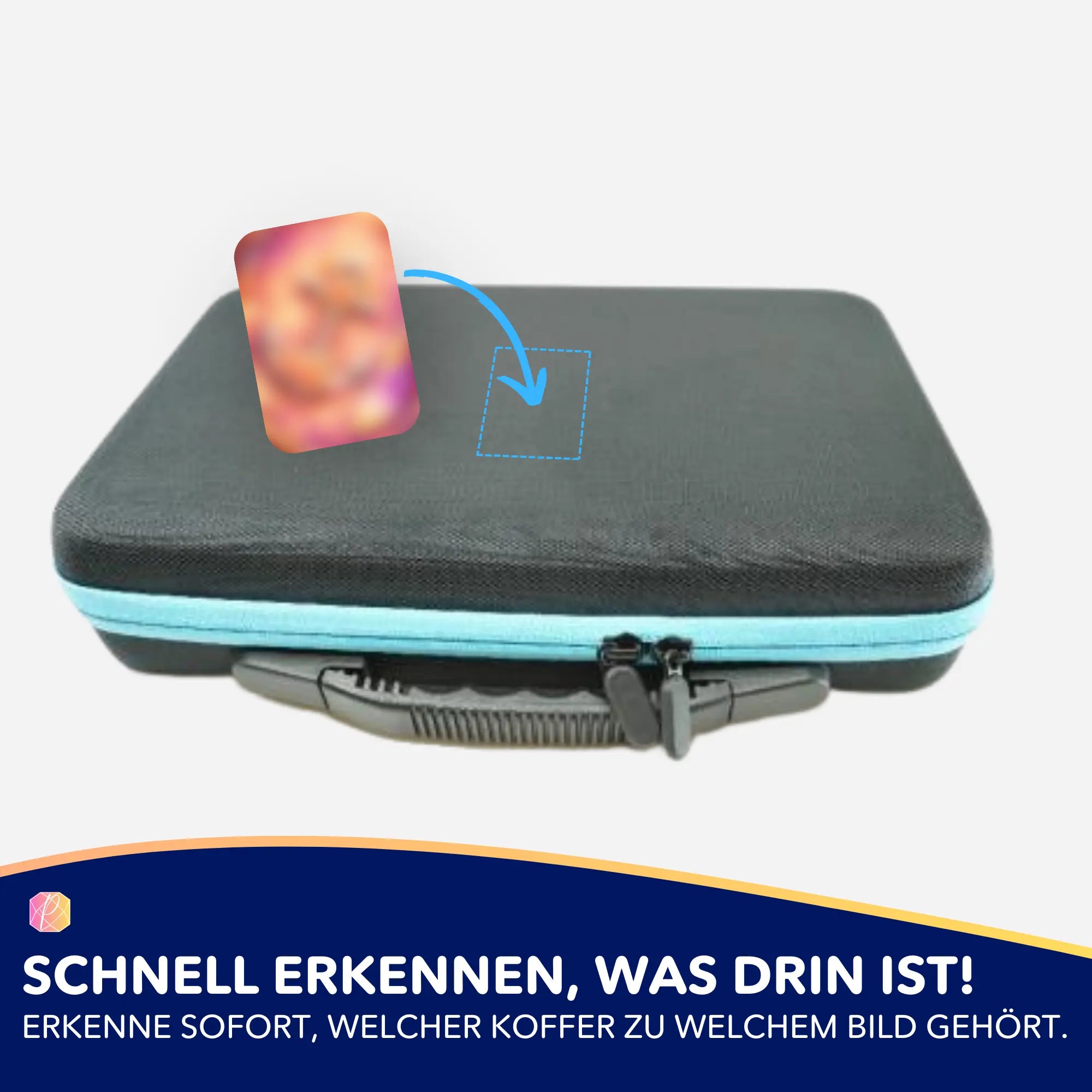 5er-Set Aufkleber zur Organisation von Diamond Painting Zubehör auf einem Aufbewahrungskoffer für Diamanten Painting Motive