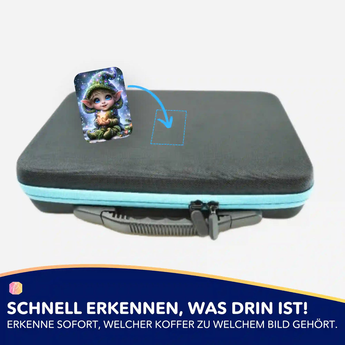 Picmondoo 5er-Aufkleber-Set zur Organisation von Diamond Painting Zubehör und Koffern mit süßem Elfen-Motiv