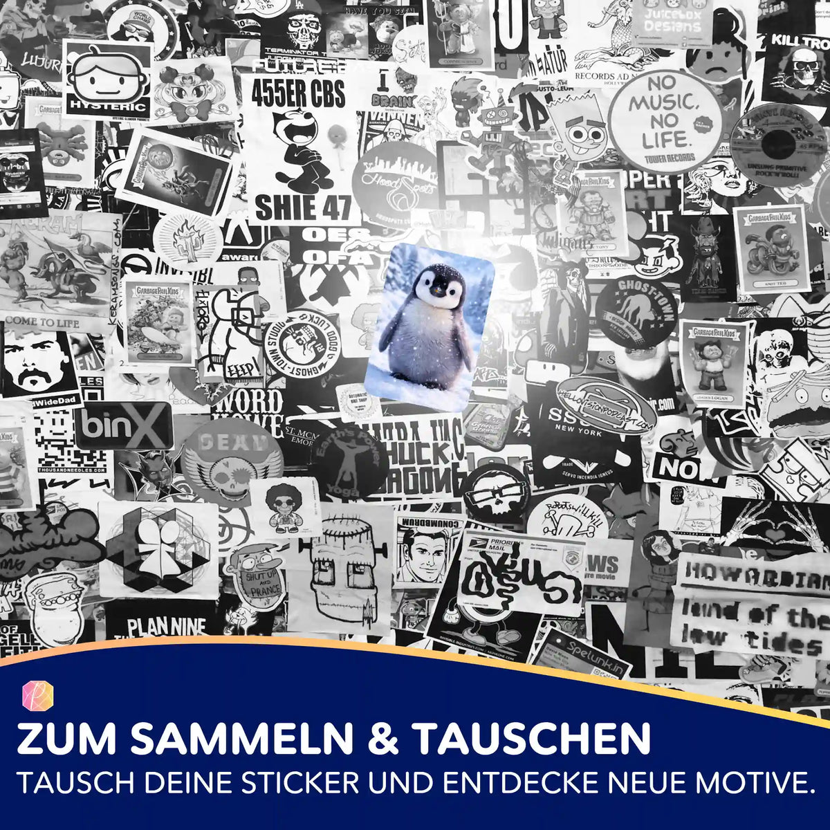Picmondoo Sticker-Set mit Winterpieps Pinguin-Motiv zur Organisation von Diamond Painting und Malen nach Zahlen Projekten.