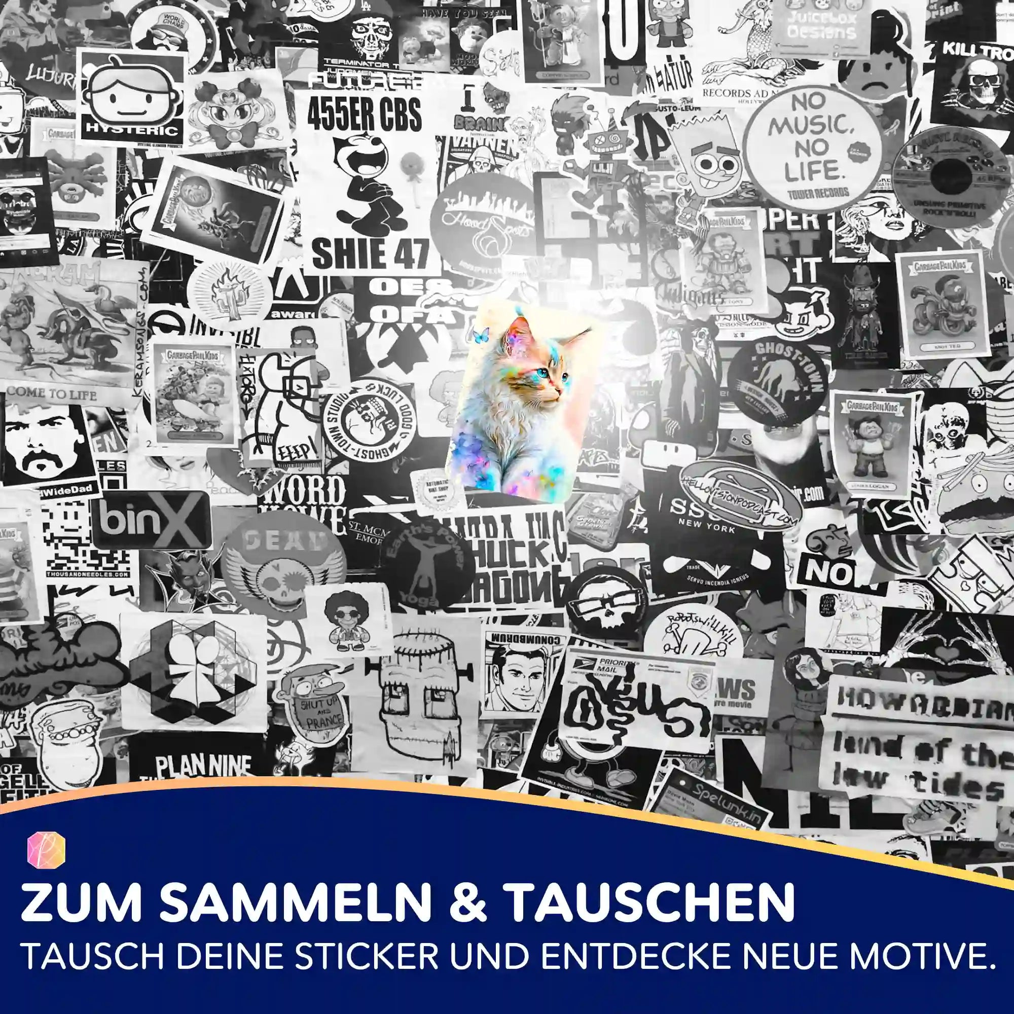 Aufkleber 5er-Set - Zartes Kätzchen