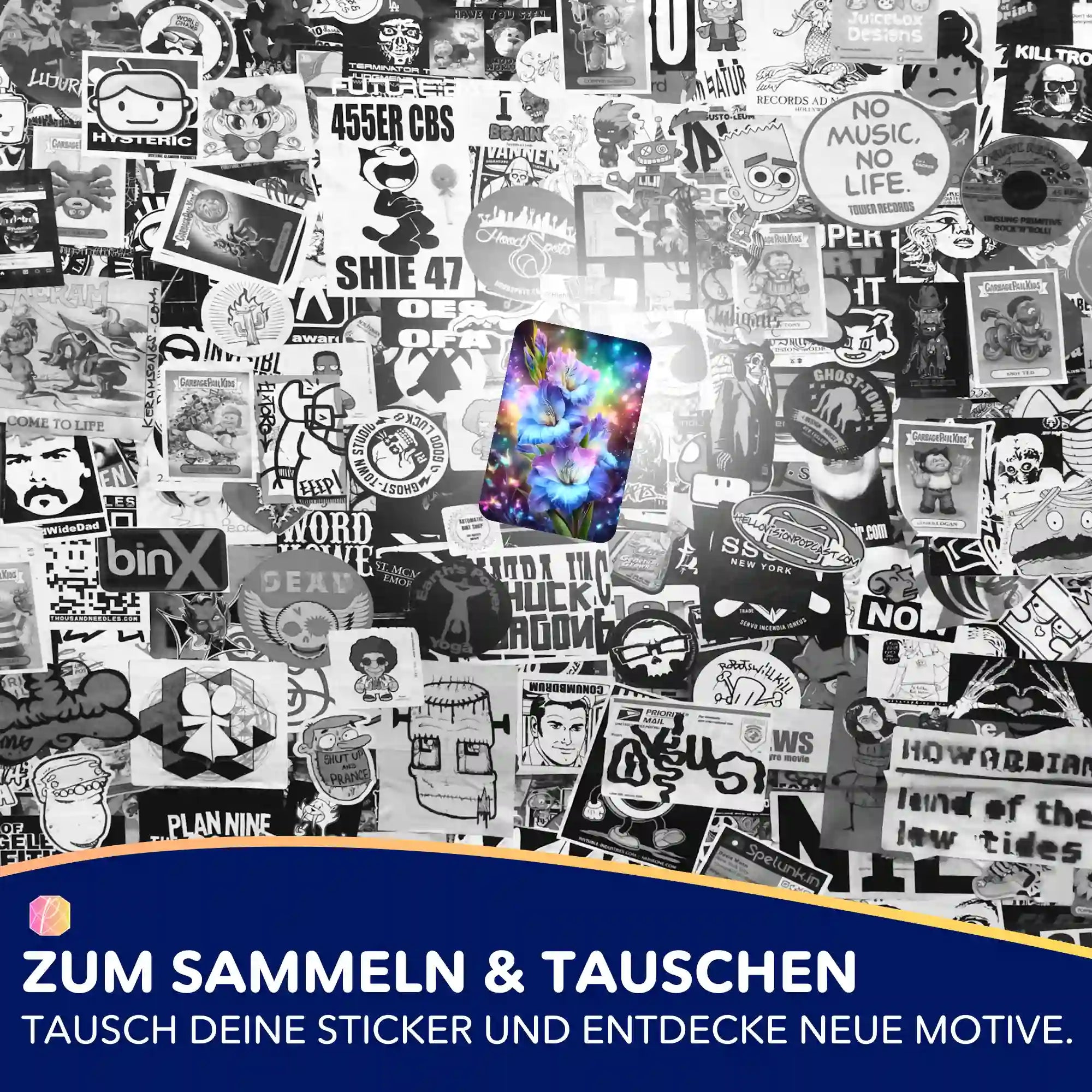Aufkleber 5er-Set - Schwert aus Seide