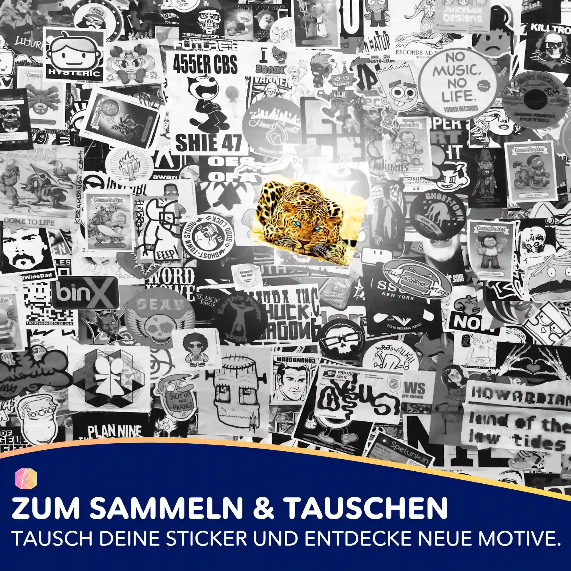 Aufkleber 5er-Set - Leopard Blue Eyes MINI