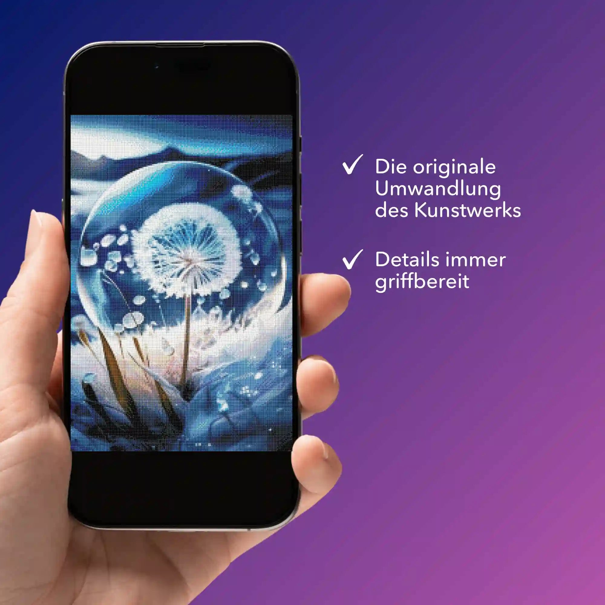 Digitale Bildmappe - Pusteblume Eiskristall