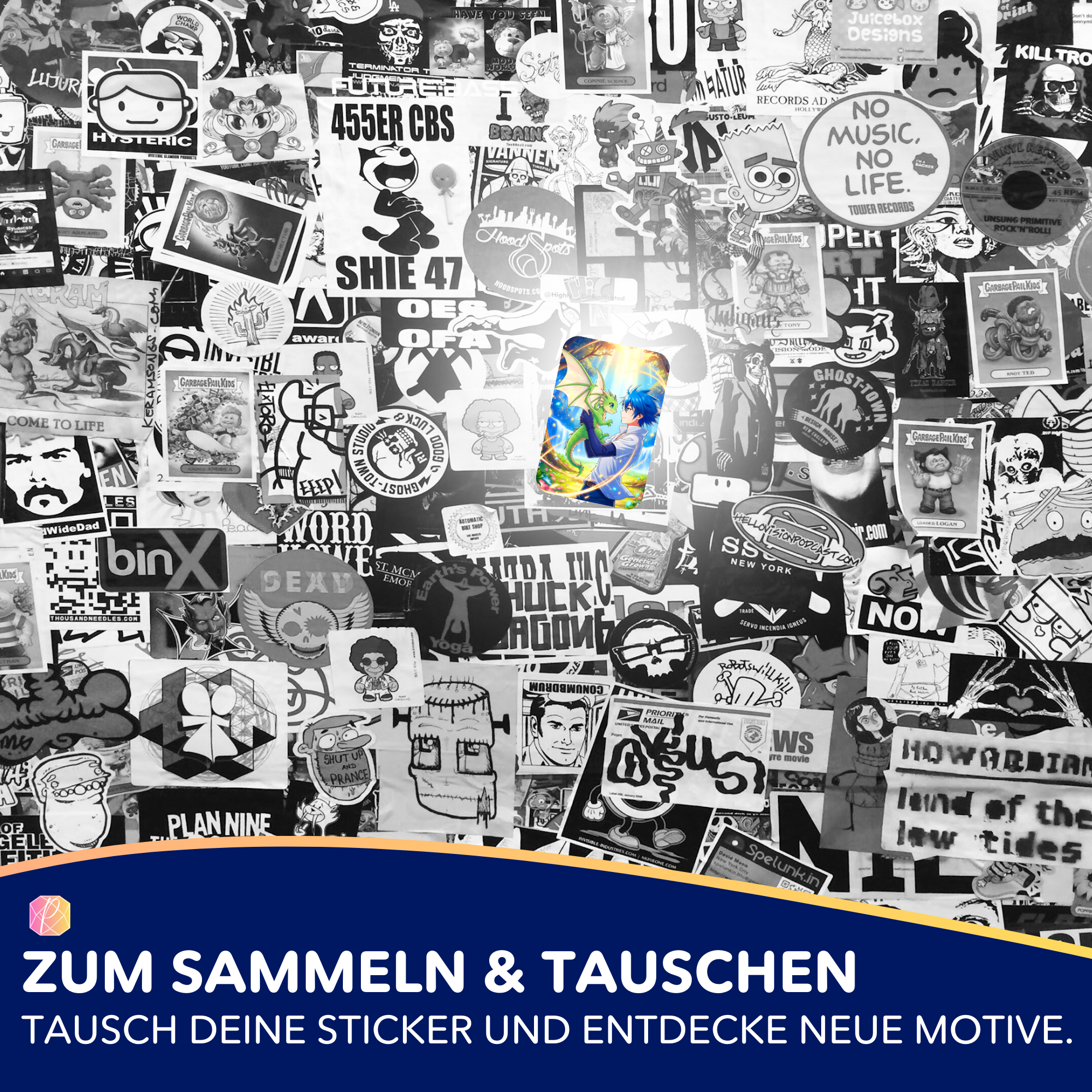 Aufkleber 5er-Set - Diamond Painting 7-Tage Special - Dreamteam am Wasserfall