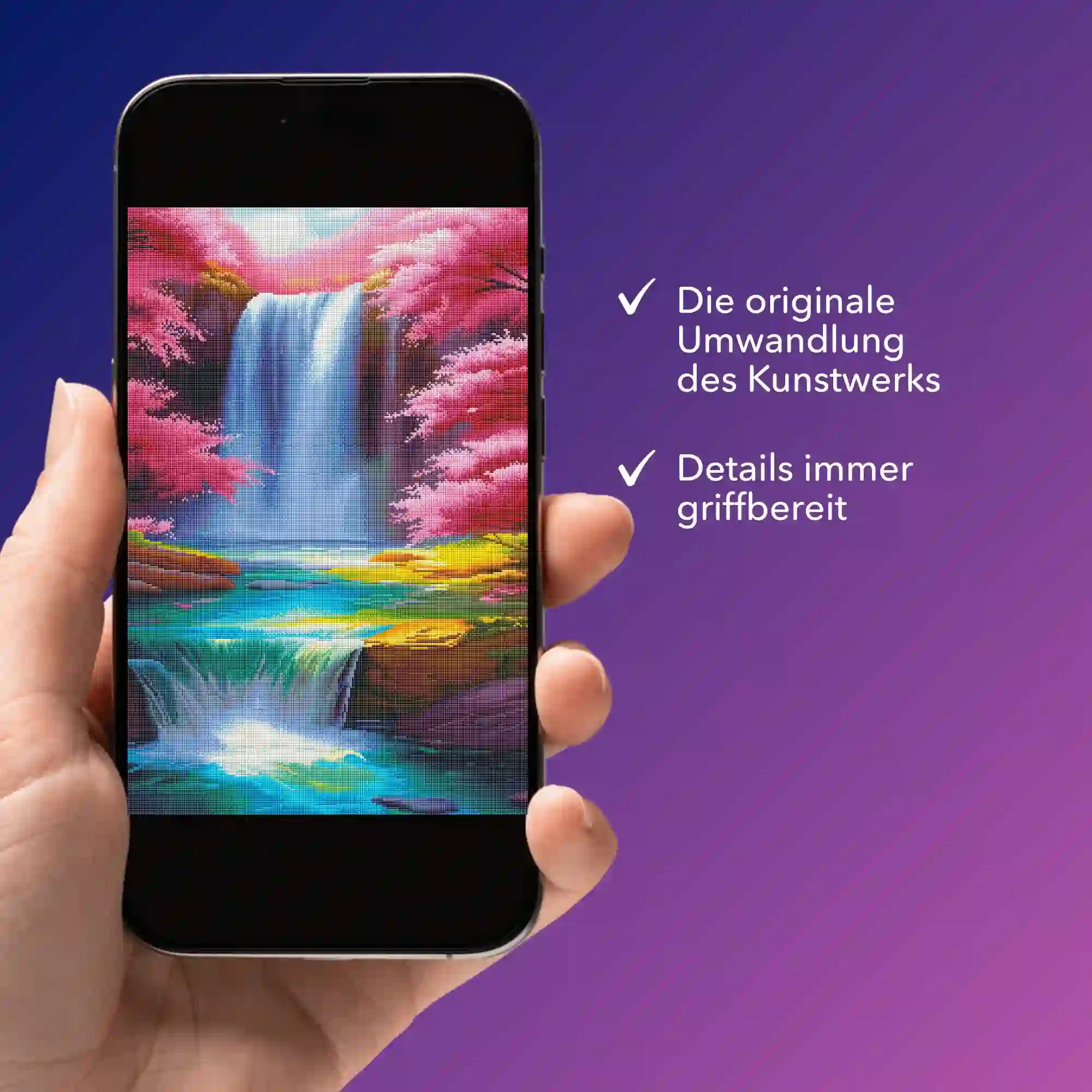 Digitale Bildmappe - Kirschblüten am Wasserfall