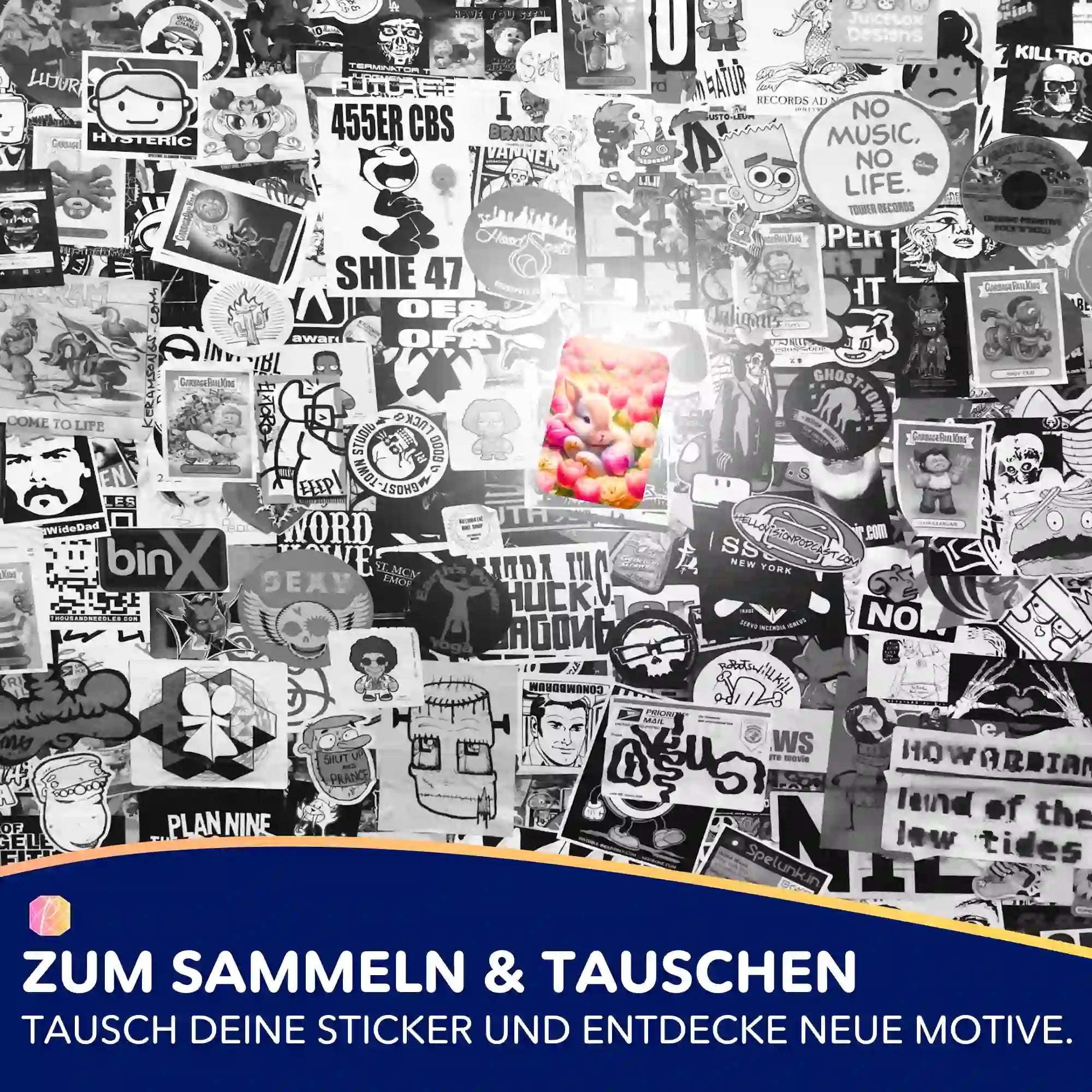 Aufkleber 5er-Set - Verträumtes Osterhäschen