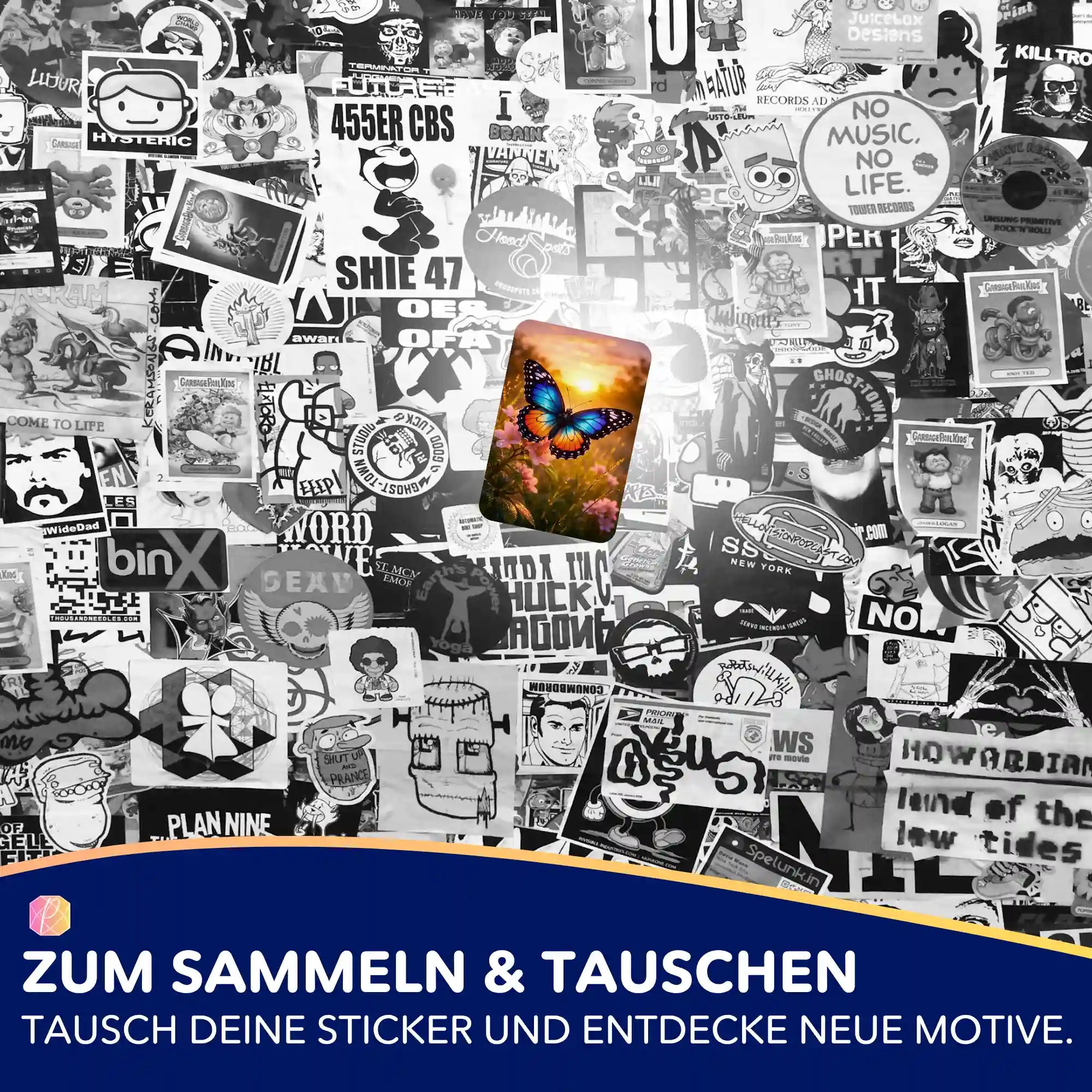 Aufkleber 5er-Set - Flügelschlag des Sommers