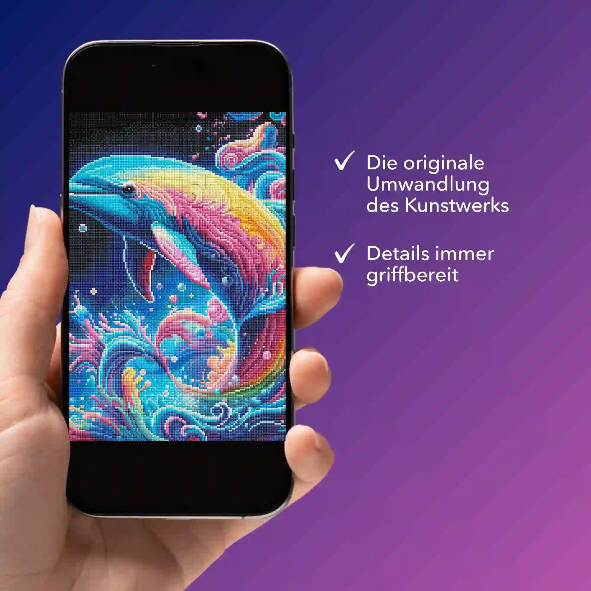 Digitale Bildmappe - Delfin im Farbenmeer