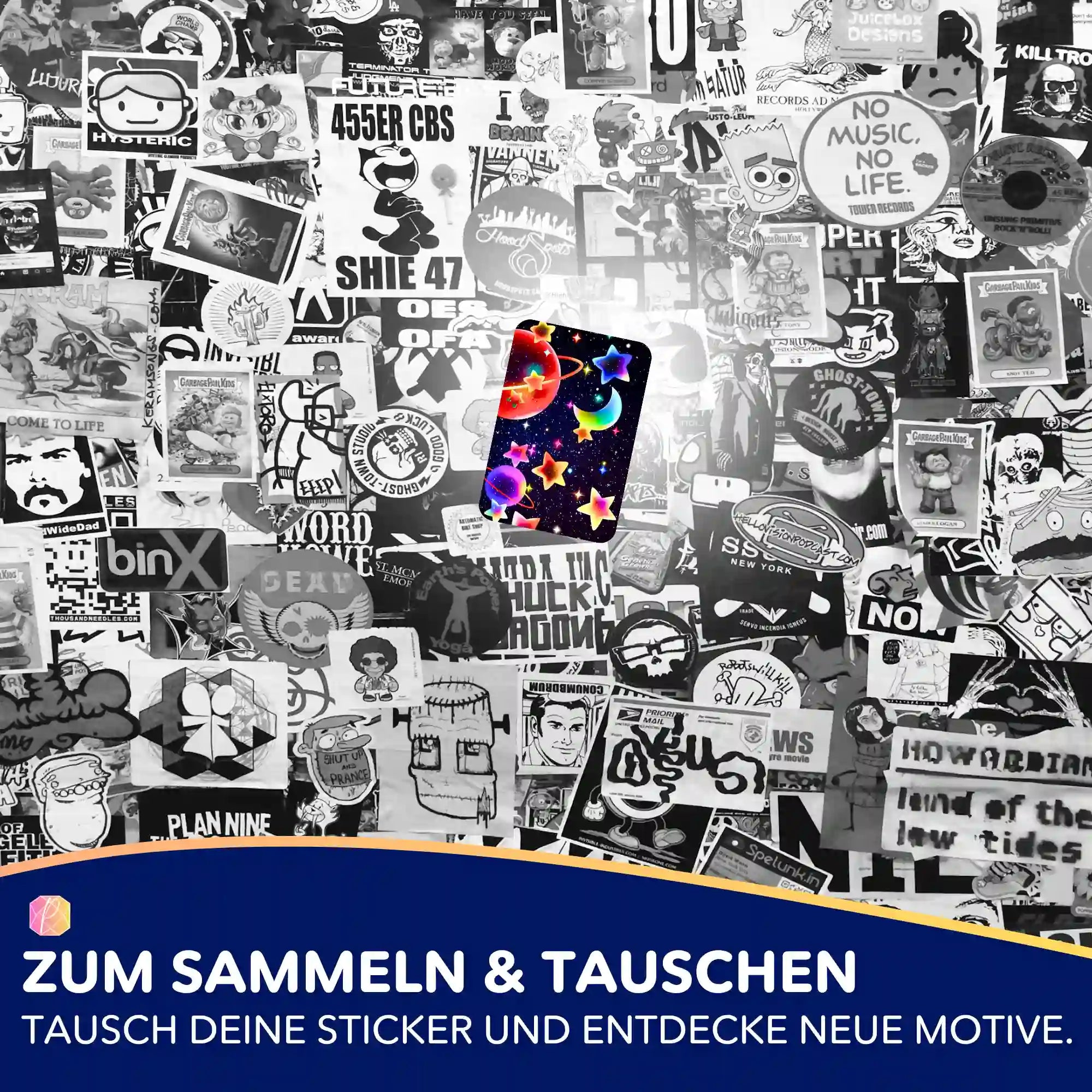 Aufkleber 5er-Set - Buntes Universum