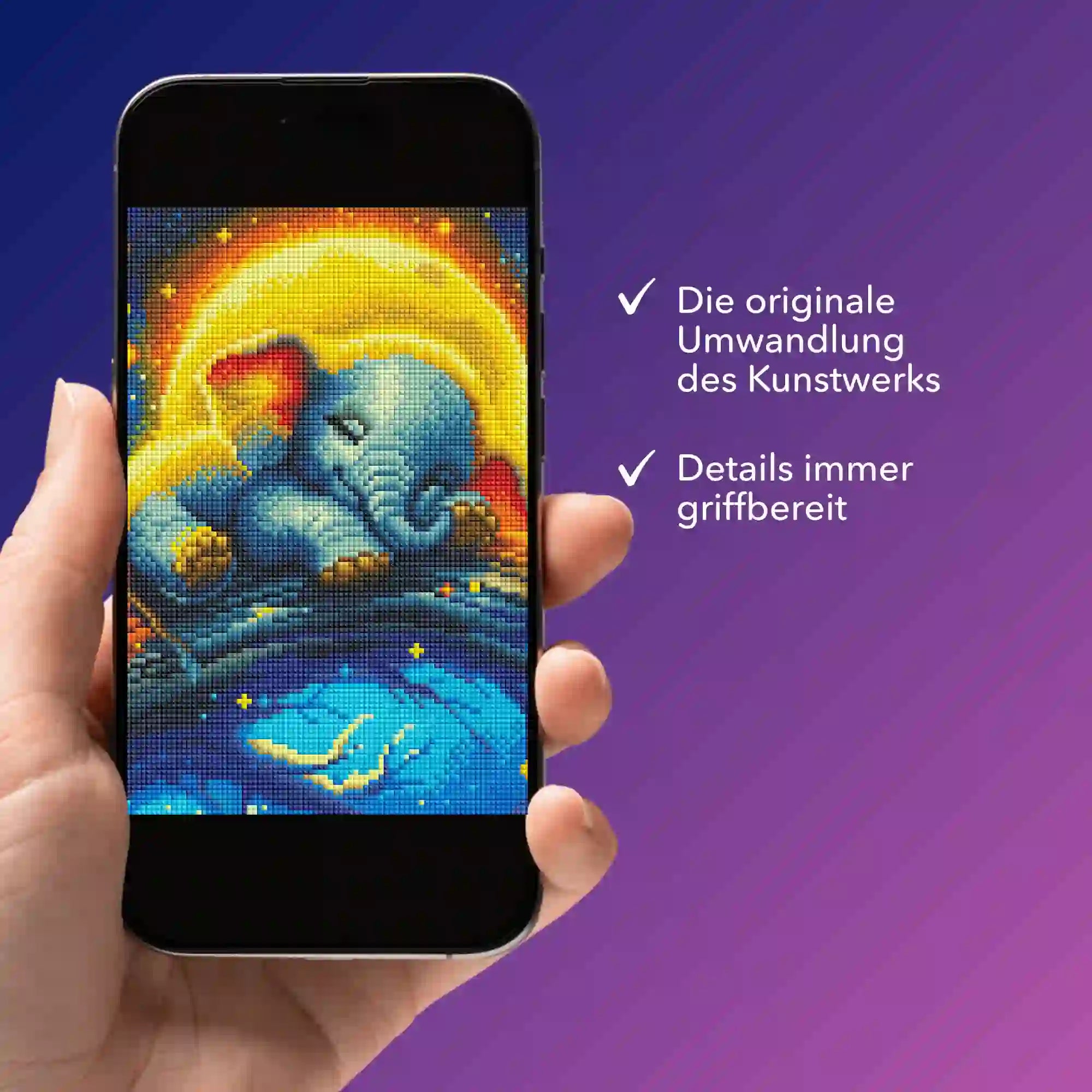 Digitale Bildmappe - Mondschein Elefant