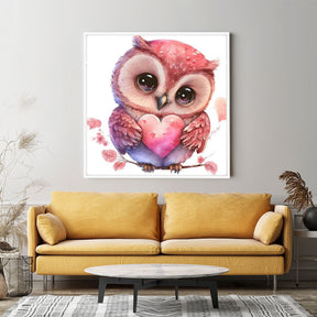 GRATIS Diamond Painting Wandgestaltung Loving Owl
