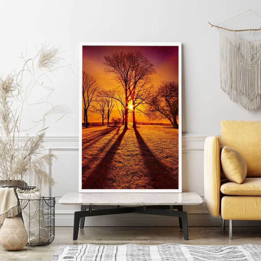 Diamond Painting Wandgestaltung Lichtspiel der Bäume