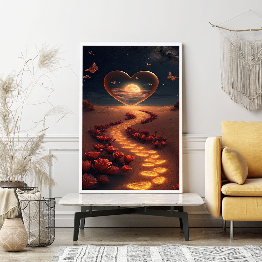 Diamond Painting Wandgestaltung Weg der Liebe