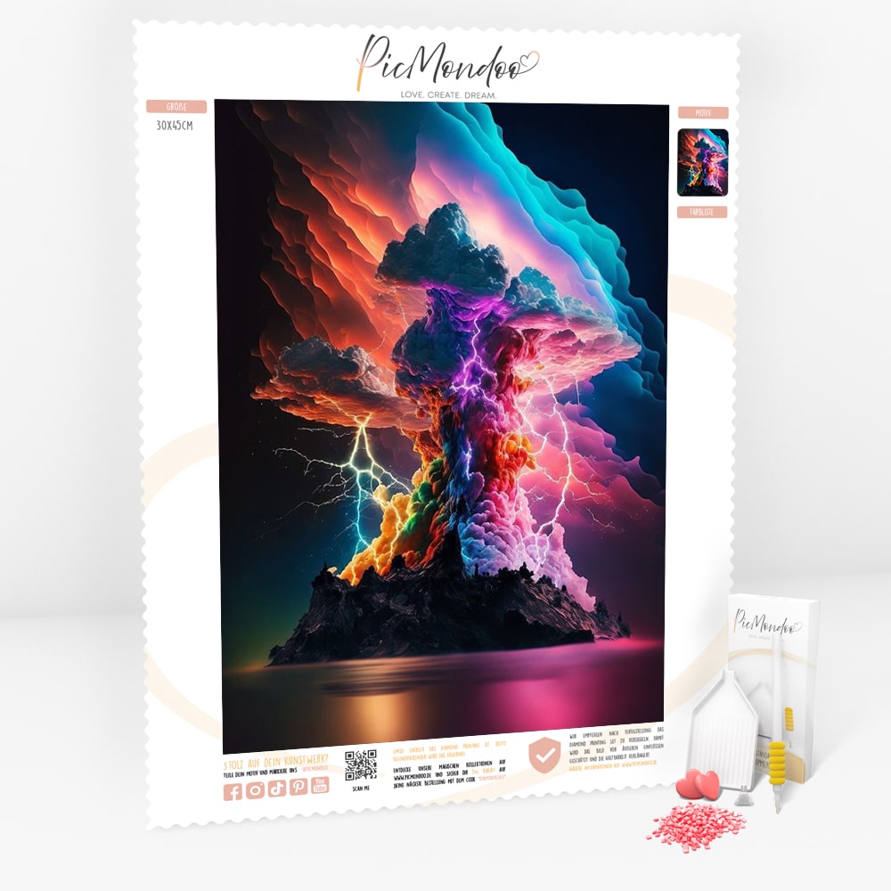 Diamond Painting Leuchtbild Leinwand Farbenrausch der Wolken