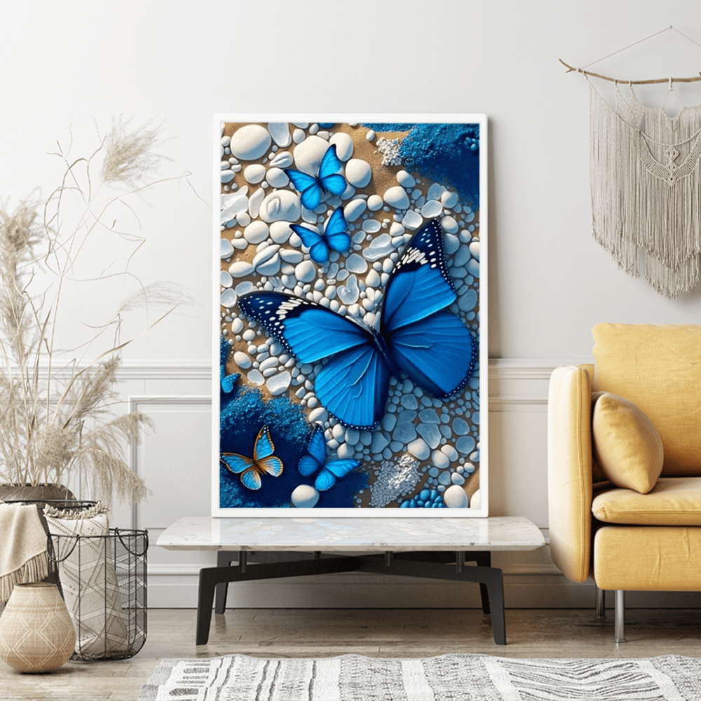 Diamond Painting Wandgestaltung Schmetterlinge am Strand