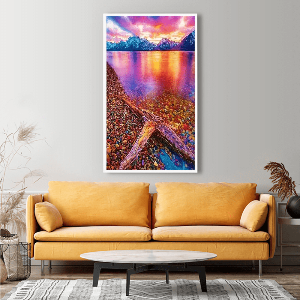 Diamond Painting XXL Wandbild Bunter Kiesstrand