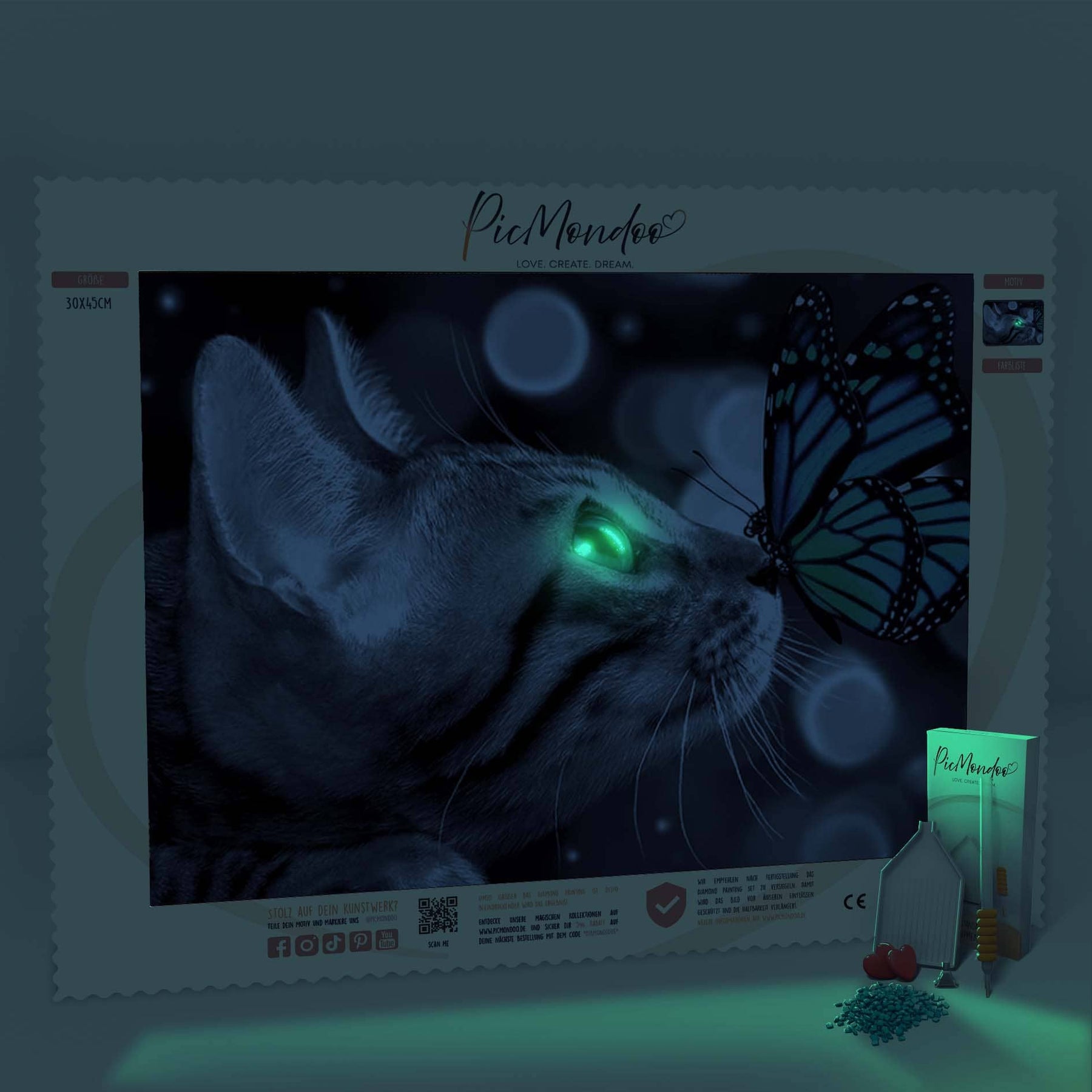 Diamond Painting Special Leinwand Lovely Cat